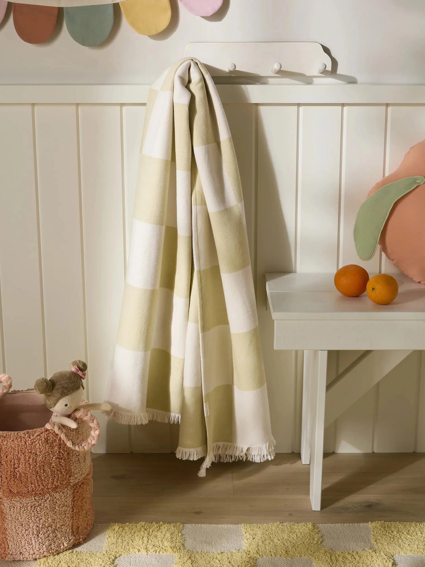 Pătură de bumbac Caro Green 