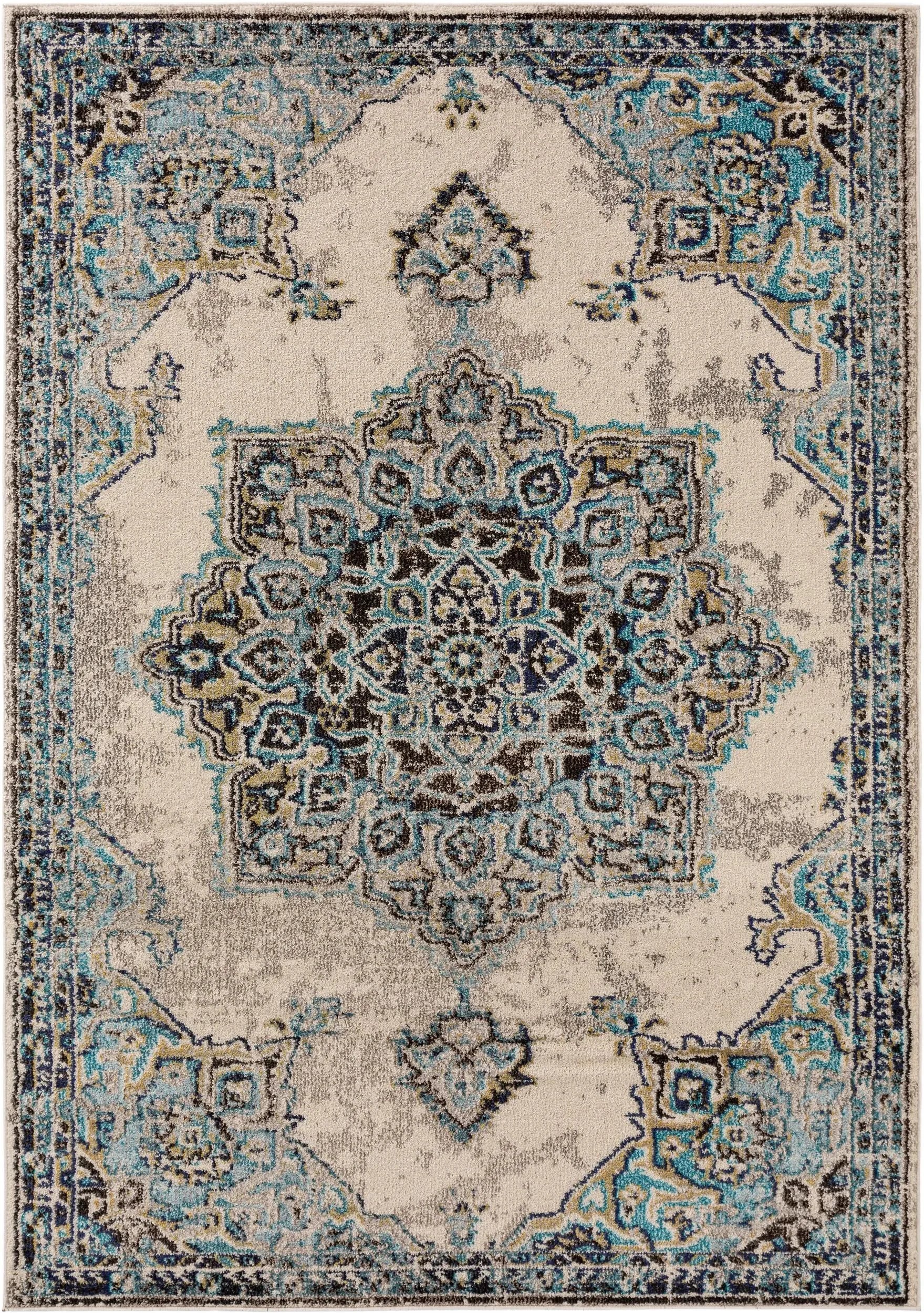 Covor Casa Beige/Turquoise