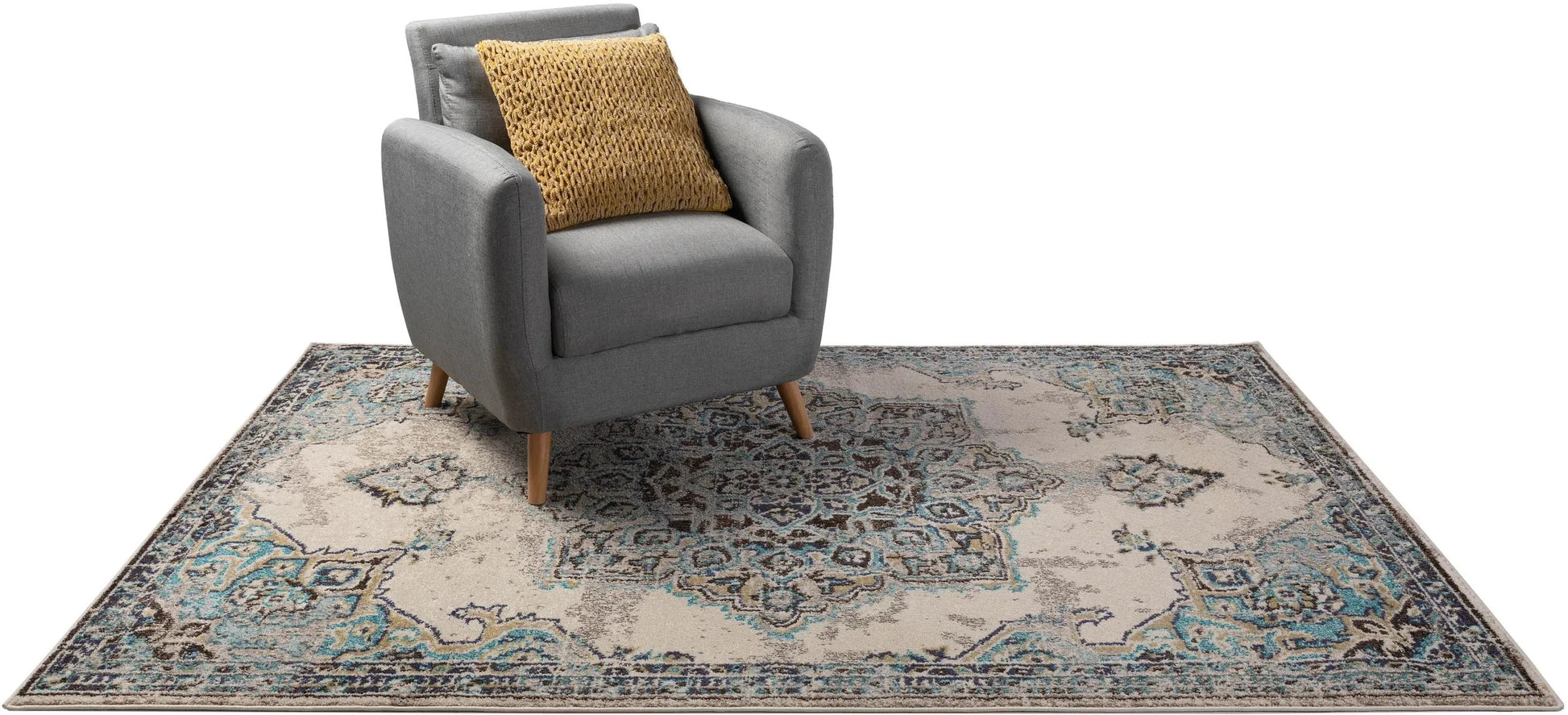 Covor Casa Beige/Turquoise