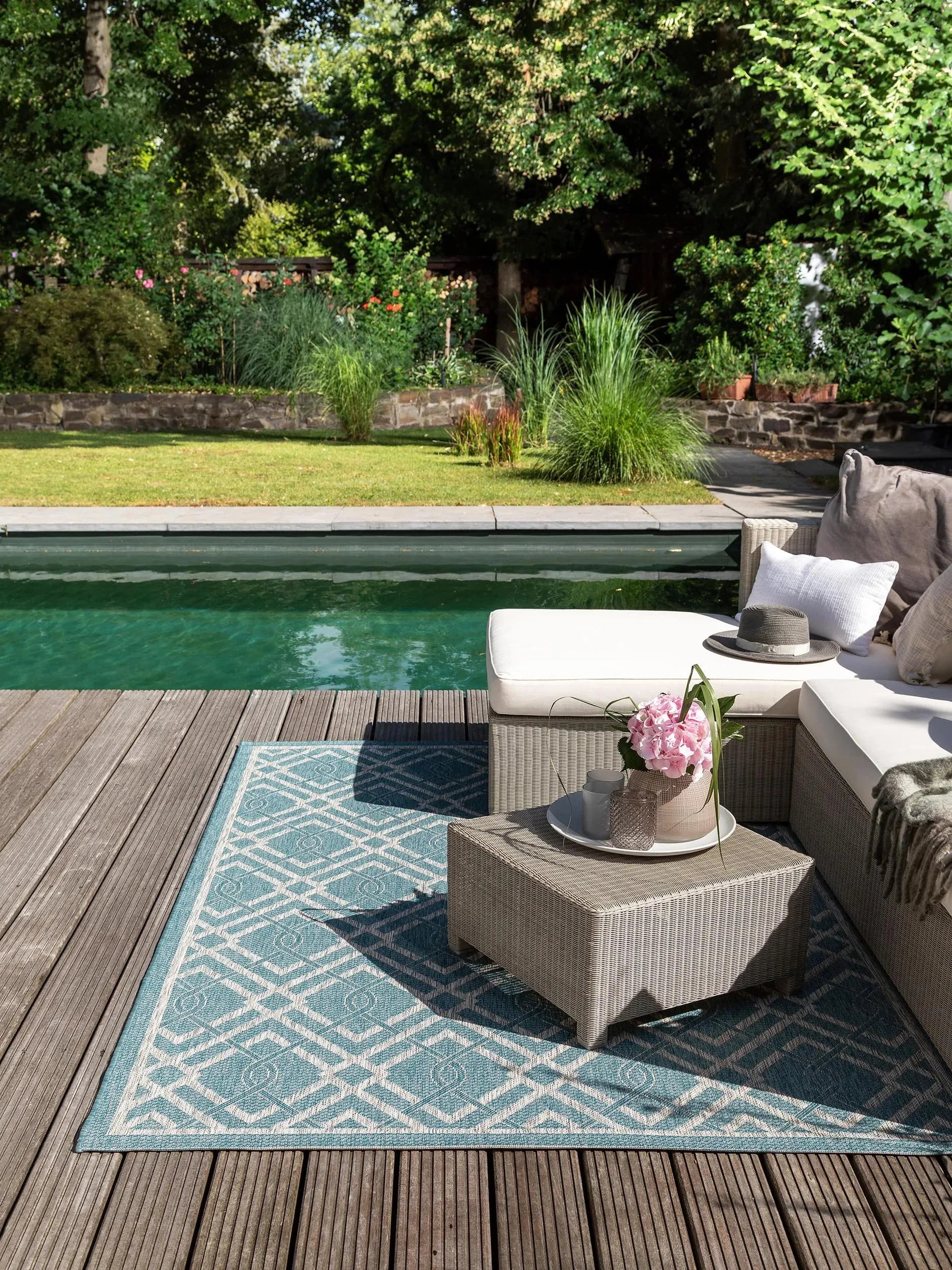 Covor interior/exterior Cleo Turquoise 
