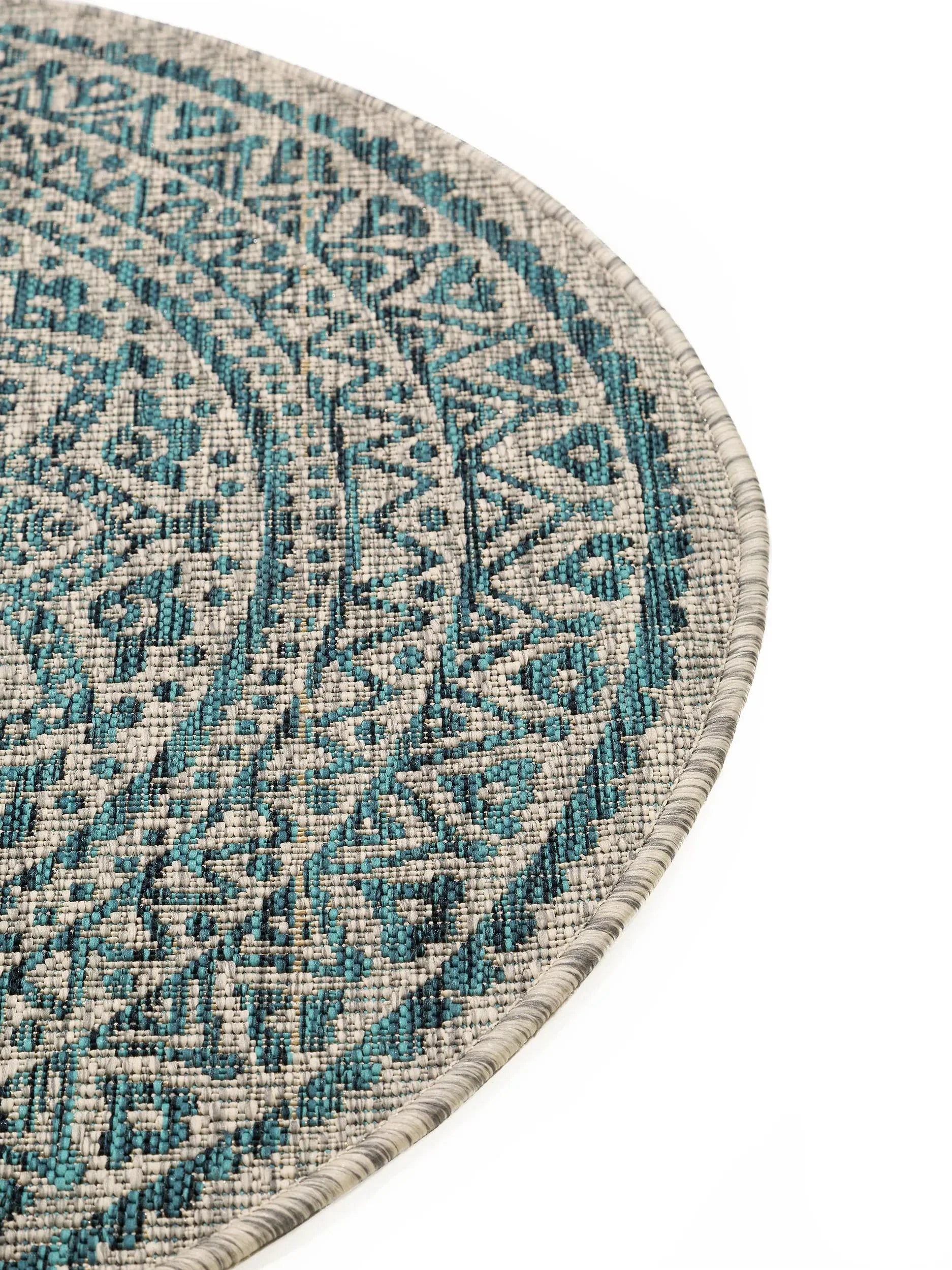 Covor rotund interior/exterior Cleo Beige/Blue 