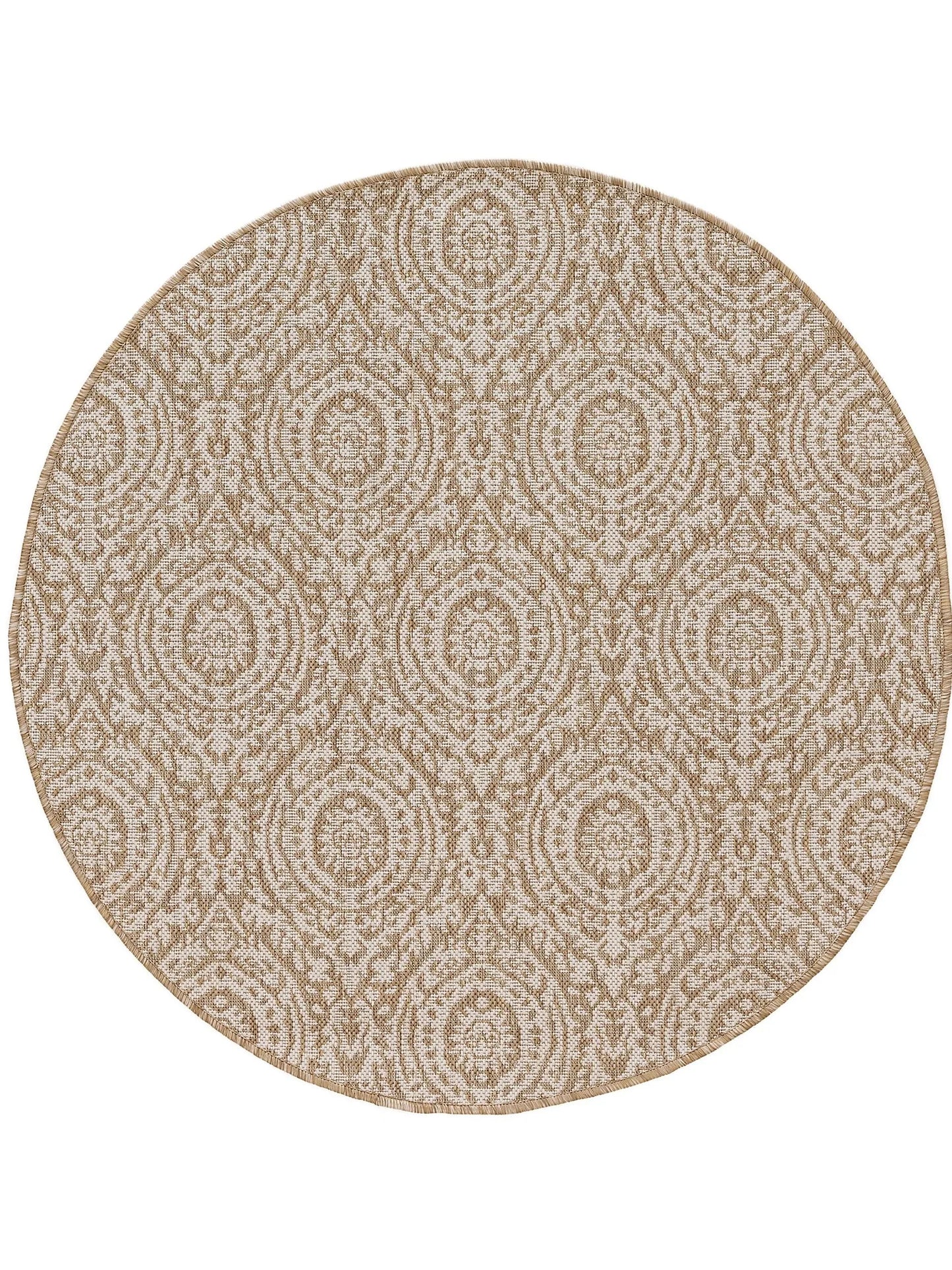 Covor rotund interior/exterior Cleo Cream/Beige 