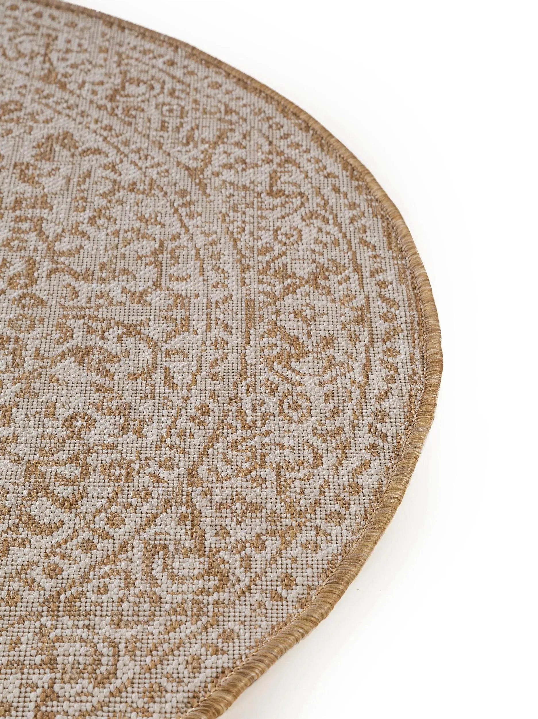 Covor rotund interior/exterior Cleo Cream/Beige 