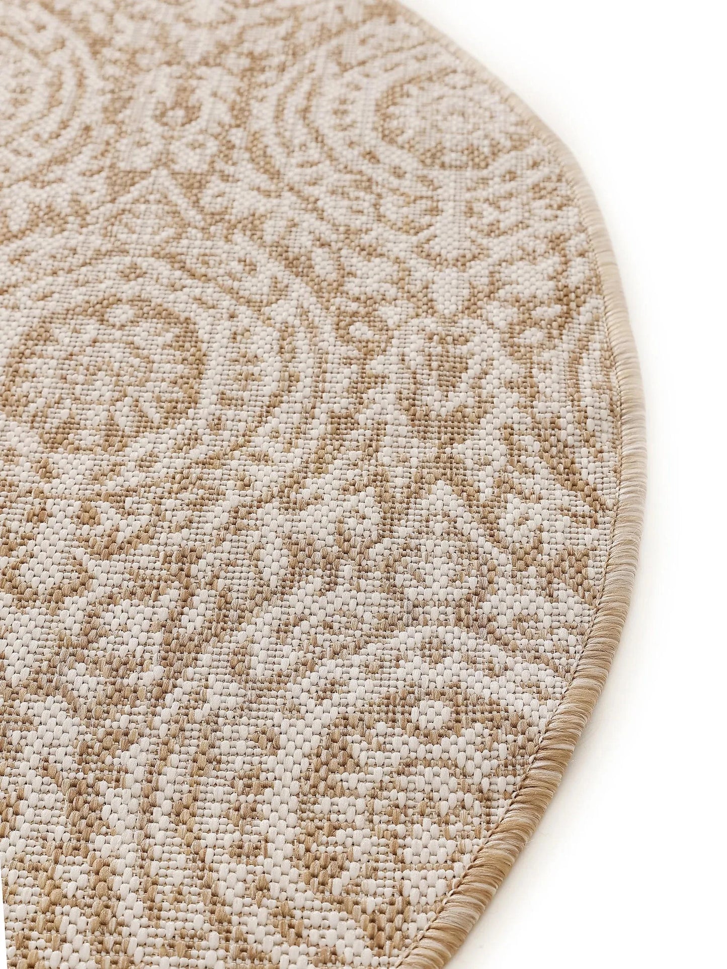 Covor rotund interior/exterior Cleo Cream/Beige 
