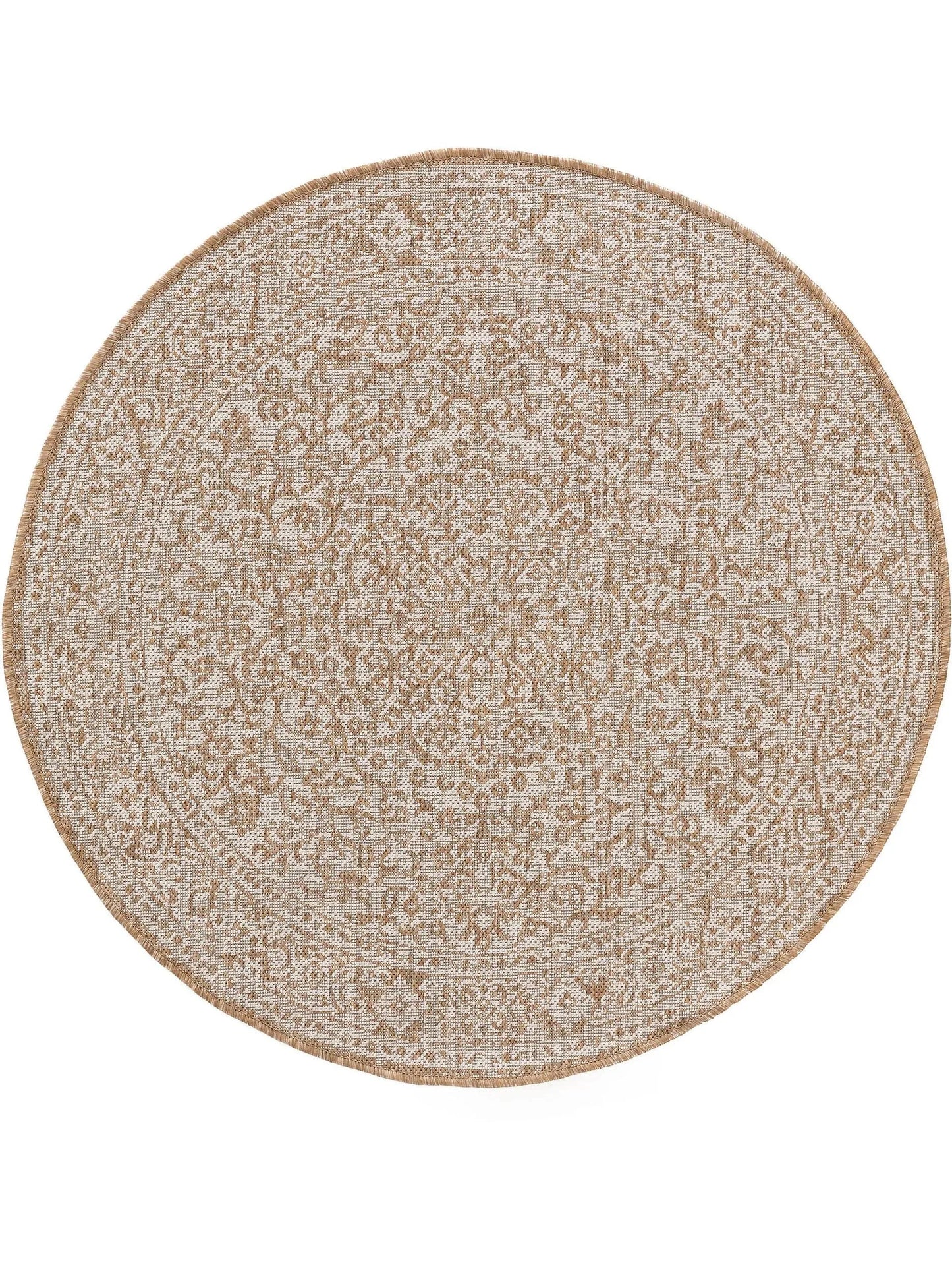 Covor rotund interior/exterior Cleo Cream/Beige 