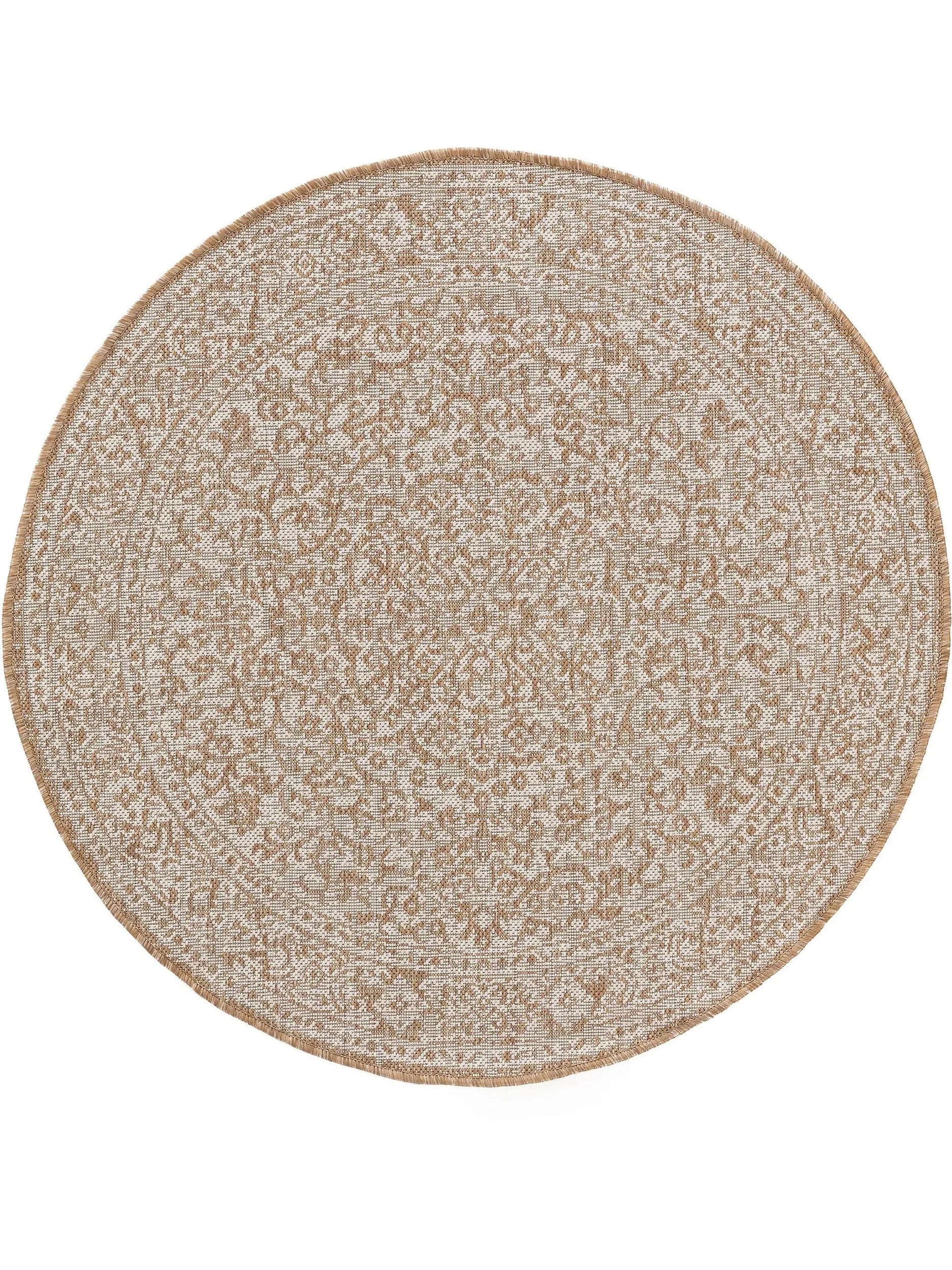 Covor rotund interior/exterior Cleo Cream/Beige 