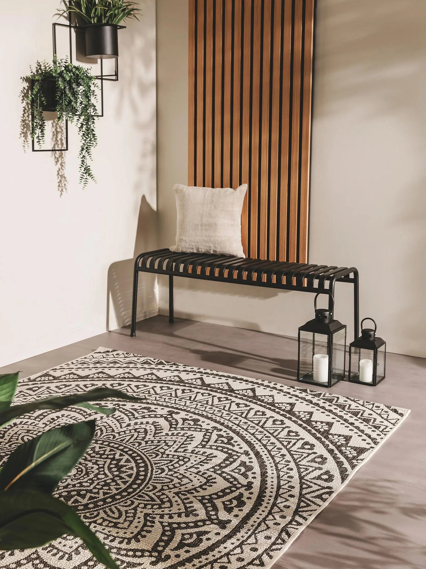 Covor interior/exterior Cleo White/Black