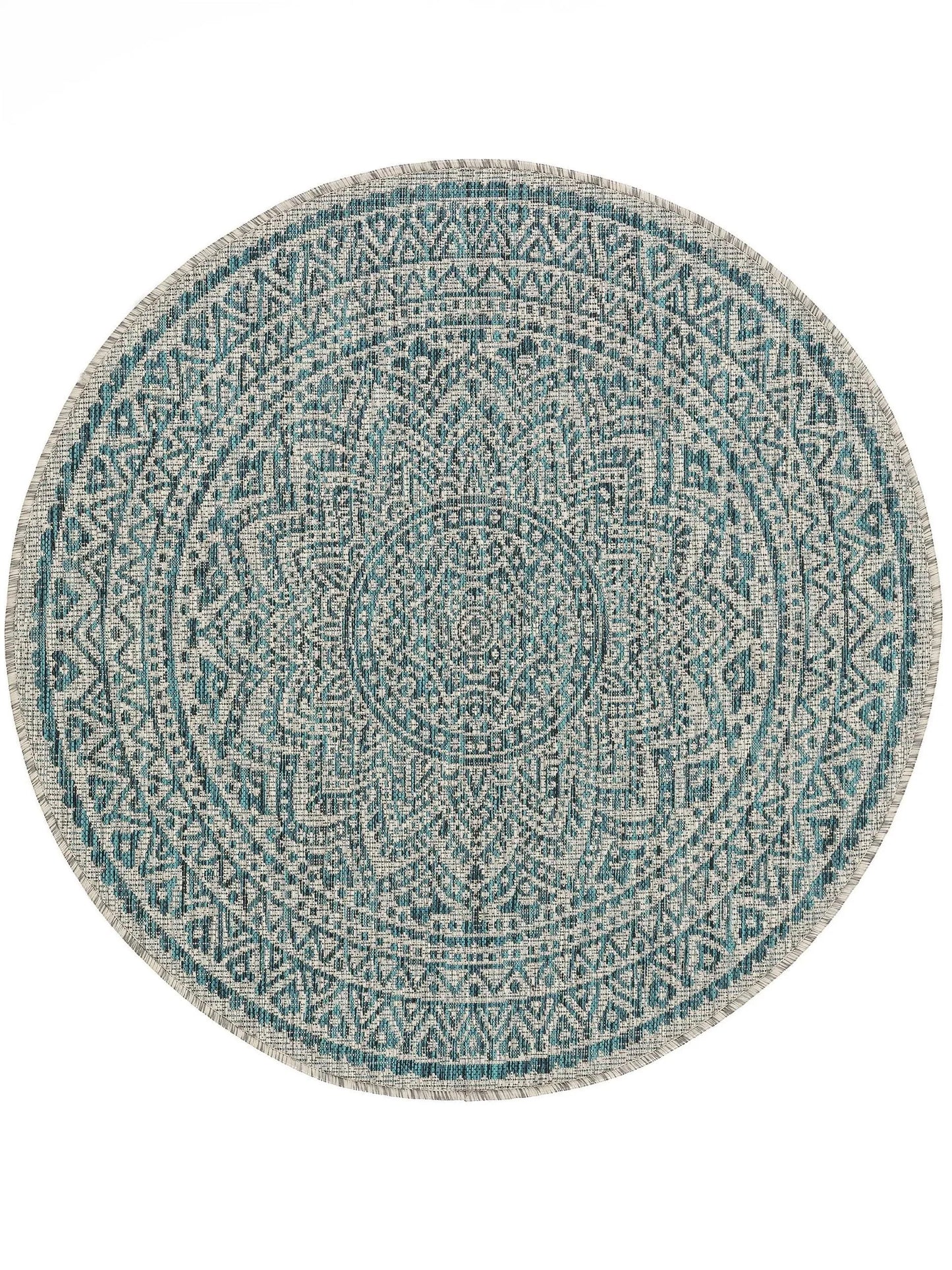 Covor rotund interior/exterior Cleo Beige/Blue 