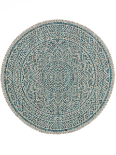 Covor rotund interior/exterior Cleo Beige/Blue