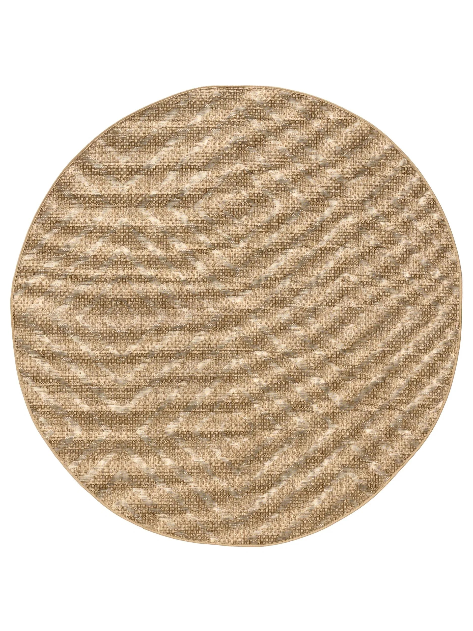Covor rotund interior/exterior Como Light Brown 