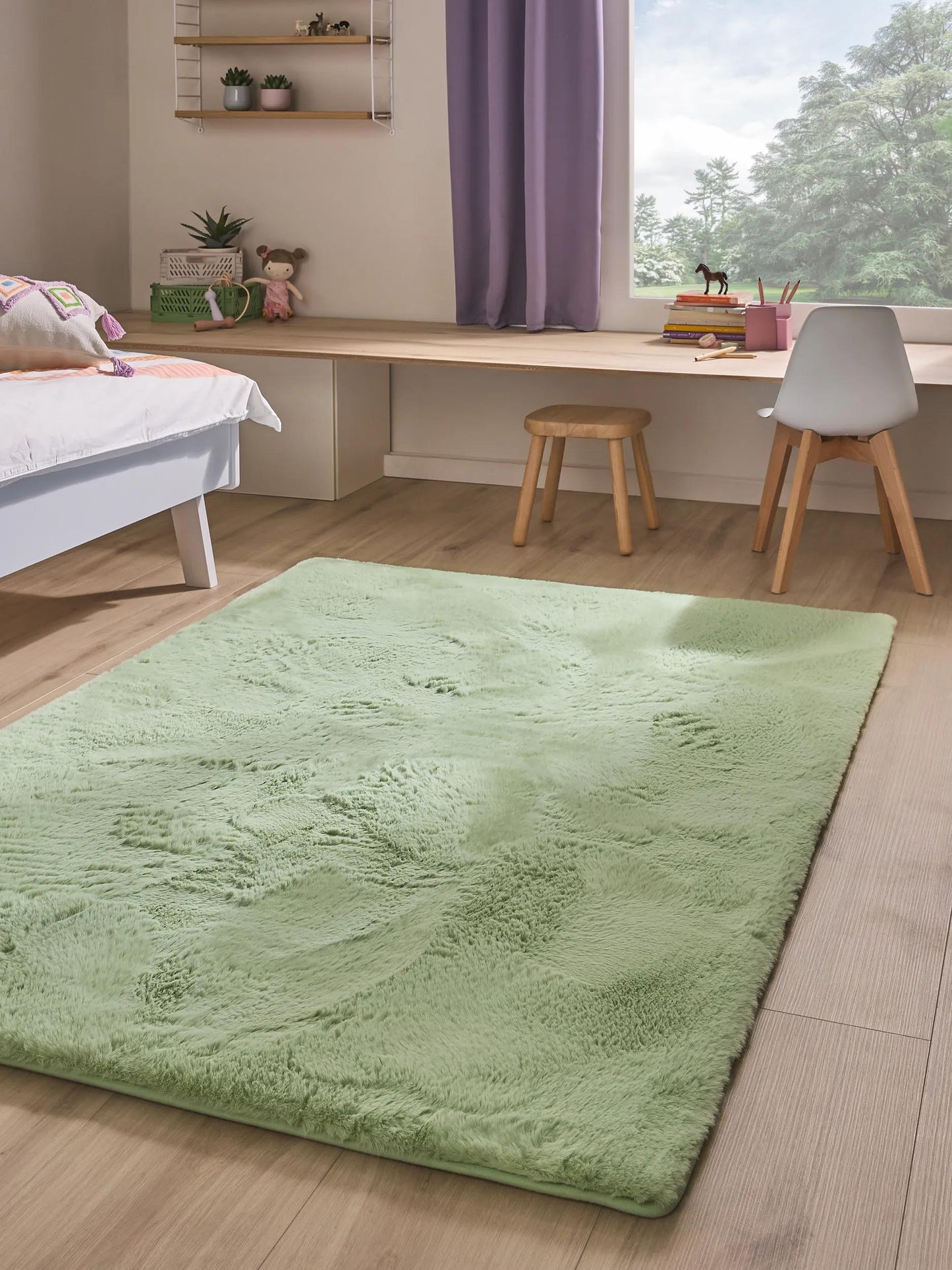 Washable Covor pentru copii Dave Light Green