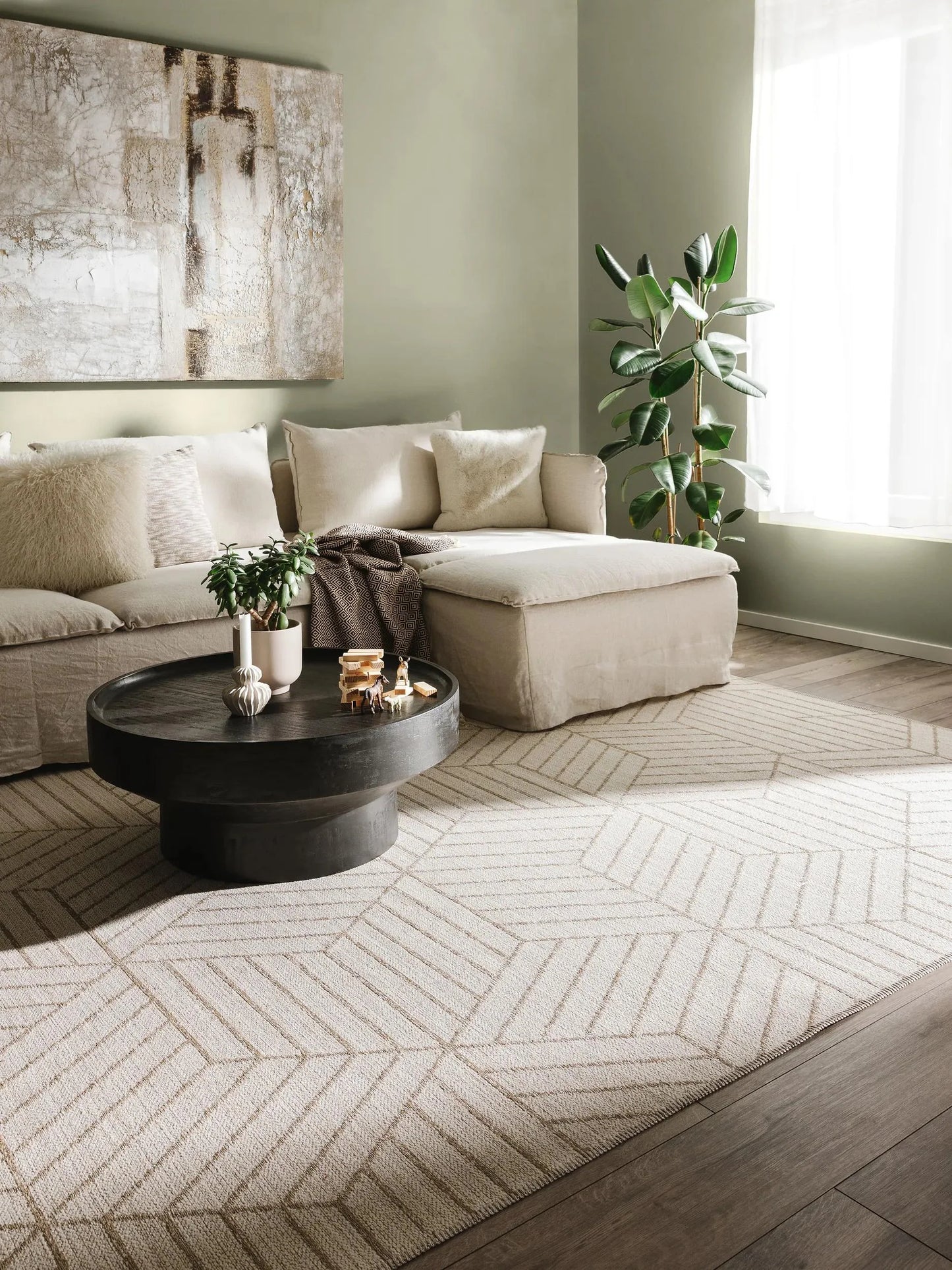 Covor țesătură plată Elena Cream/Beige 