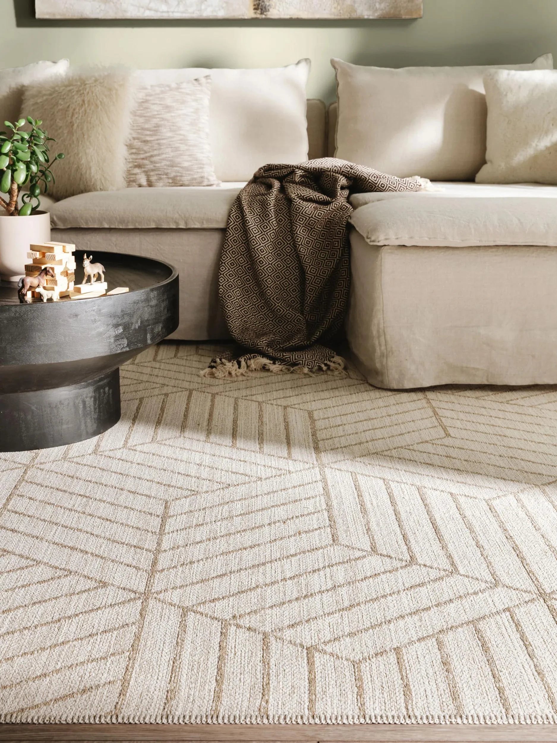 Covor țesătură plată Elena Cream/Beige 
