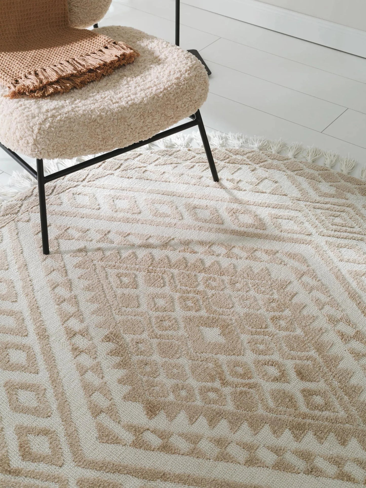 Covor rotund Elias Beige 