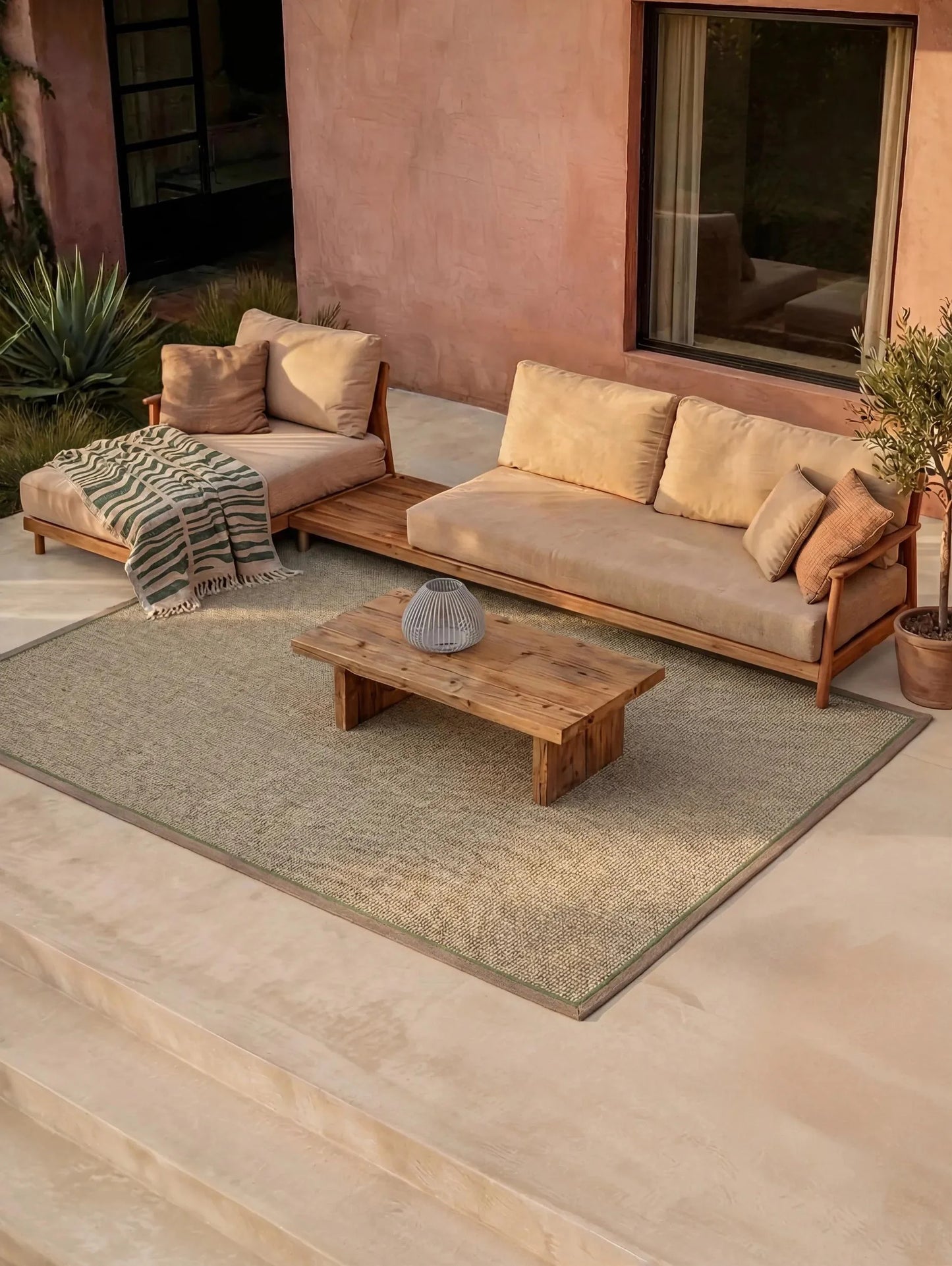 Covor interior/exterior Finley Beige/Green