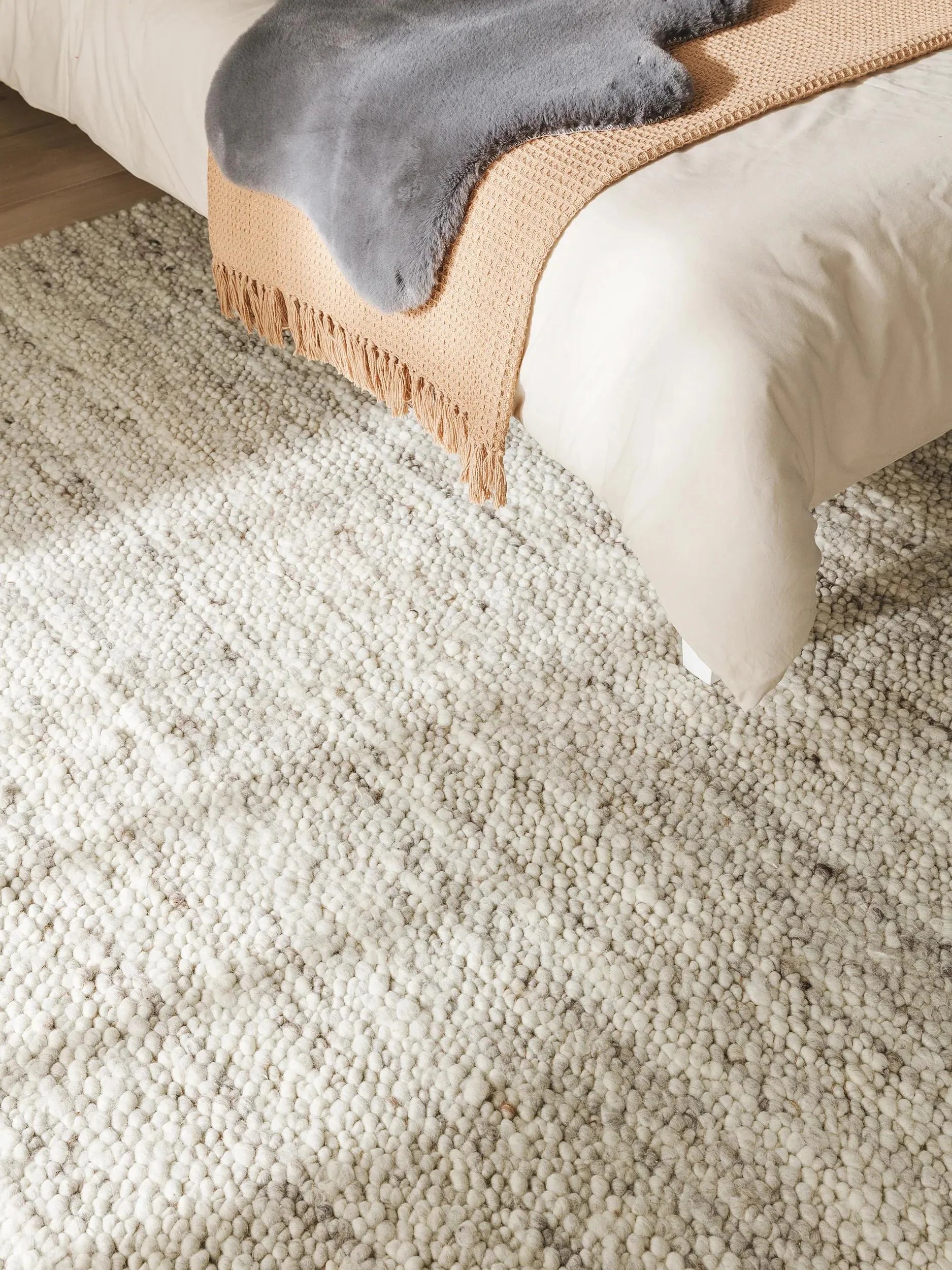 Covor de lână Finn Ivory/Light Grey