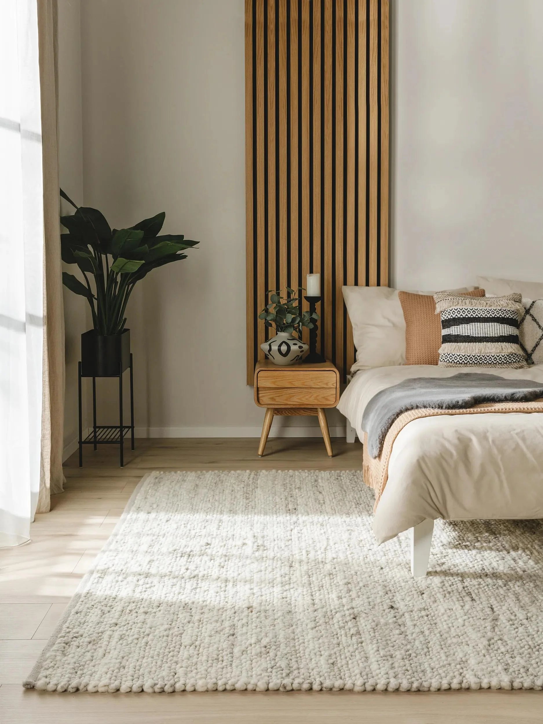 Covor de lână Finn Ivory/Light Grey