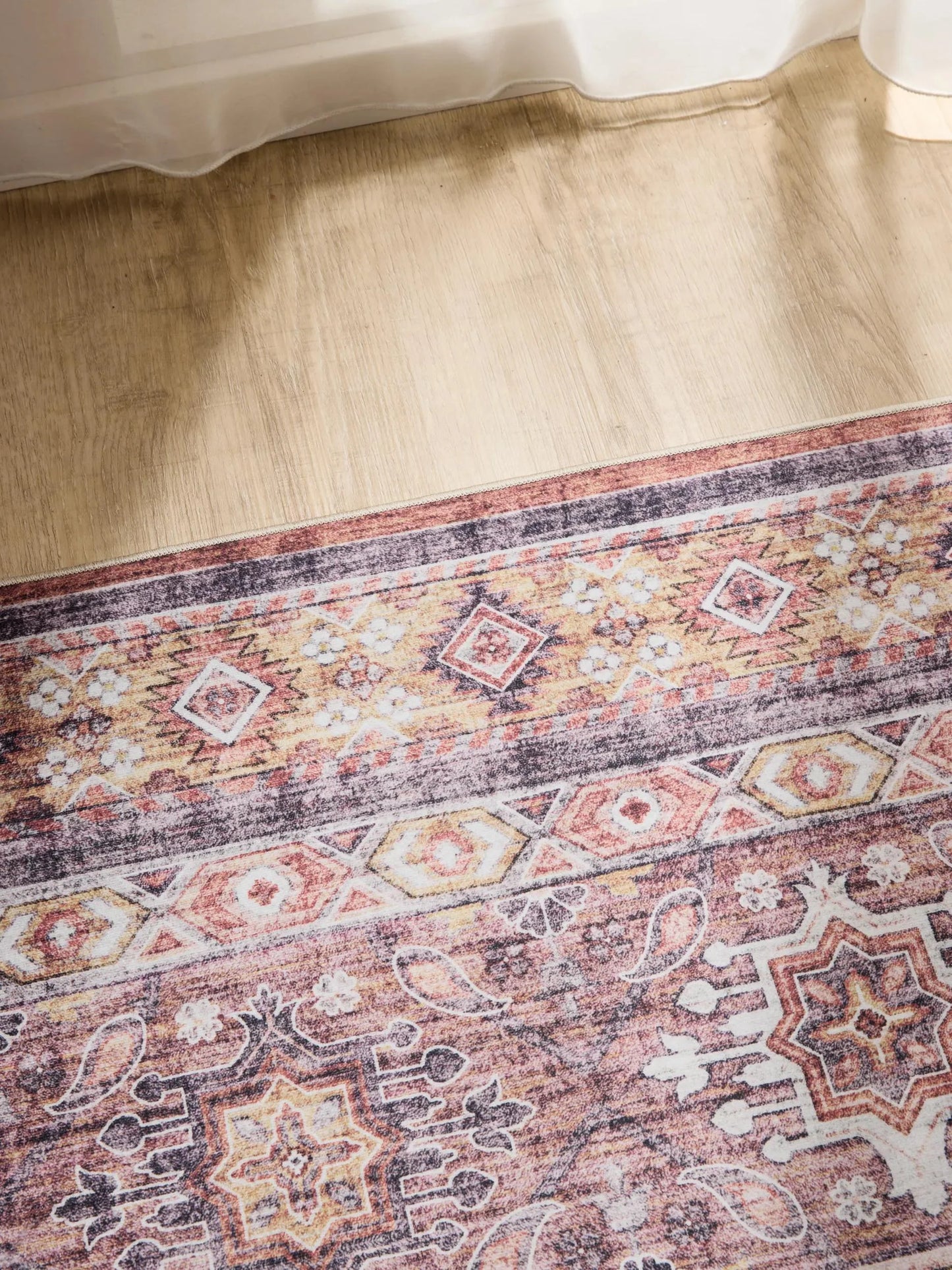 Covor lavabil George Multicolour/Pink 