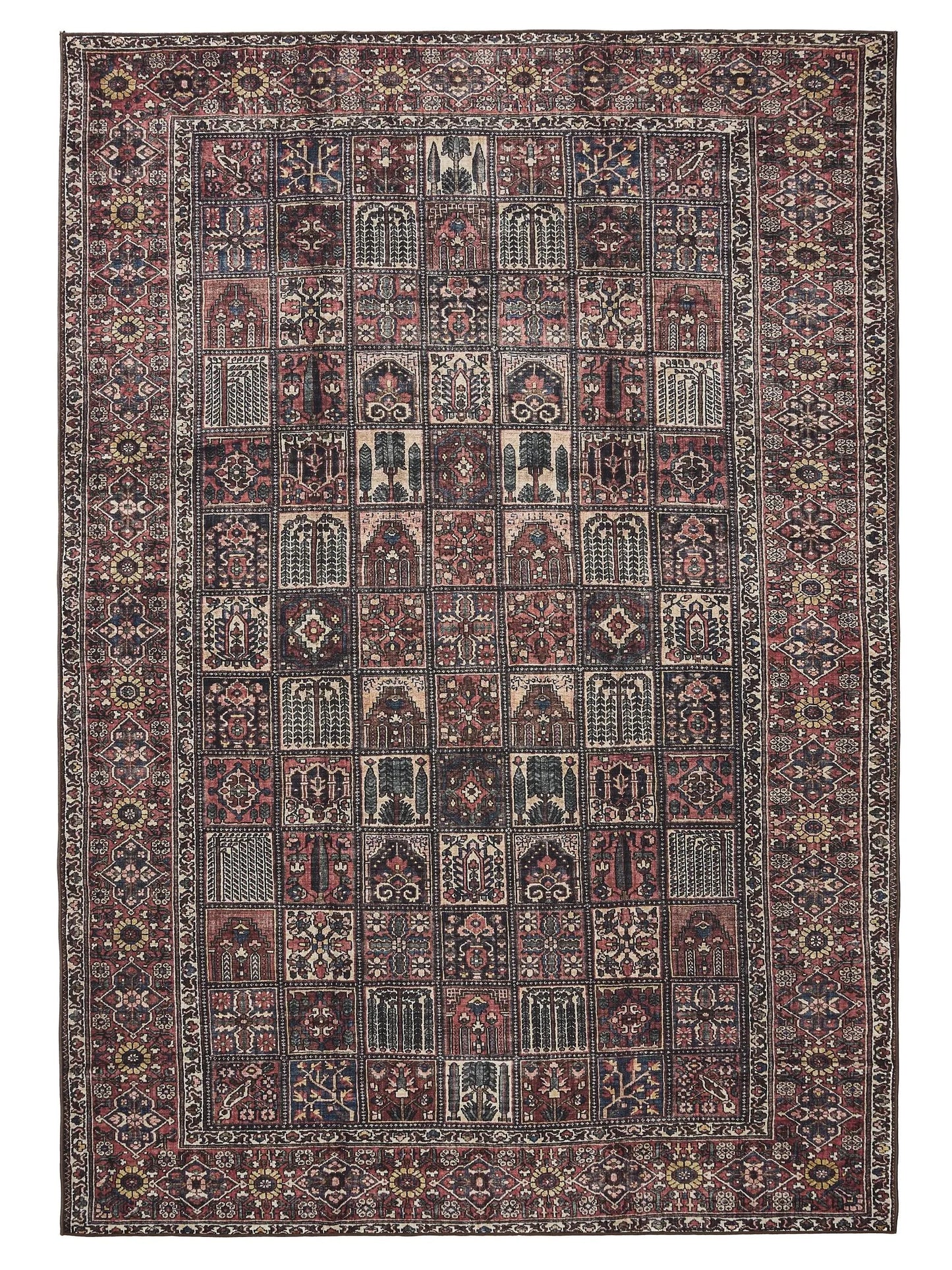 Covor lavabil George Multicolour/Red 