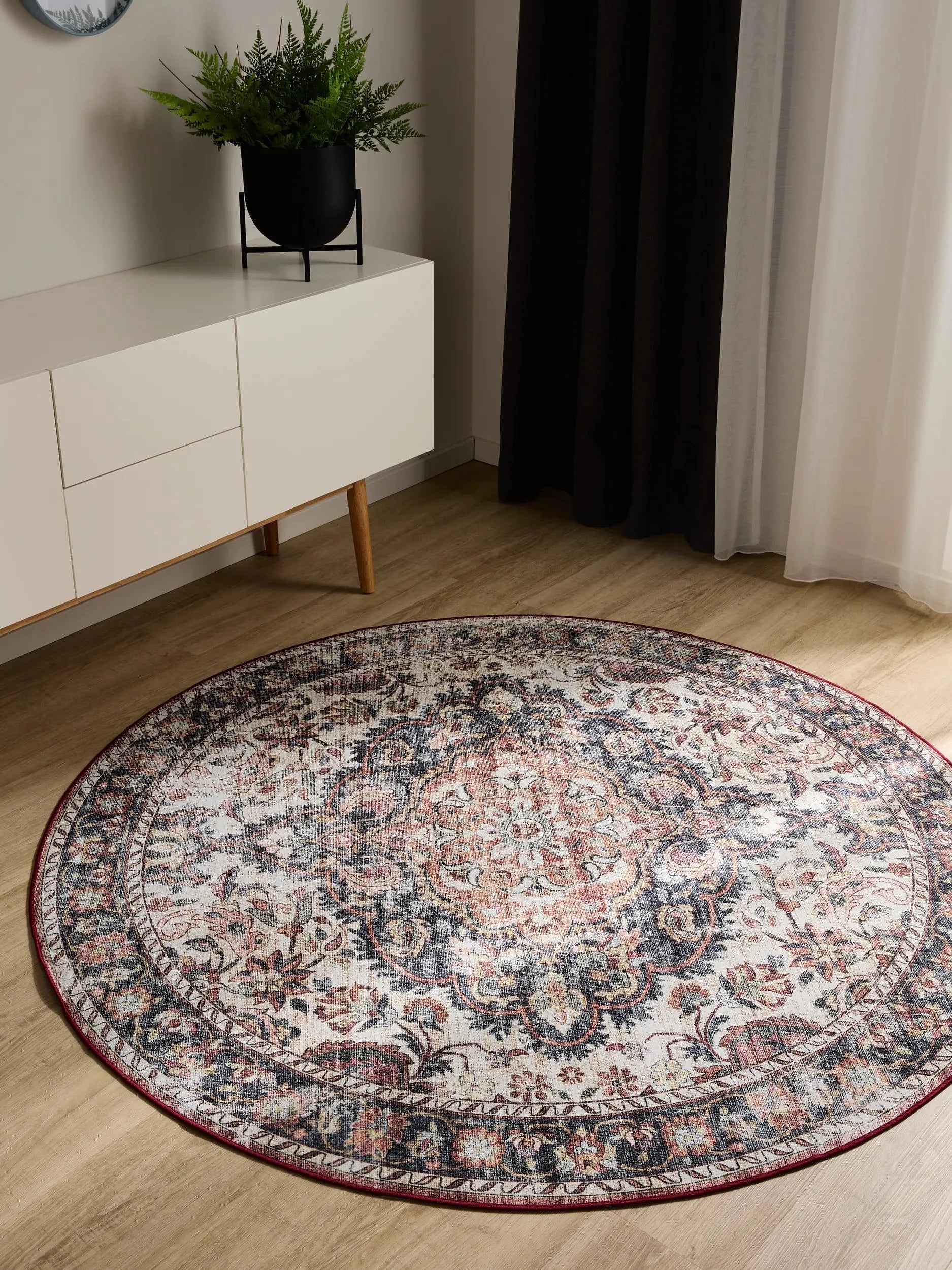 Covor lavabil George Multicolour/Red 