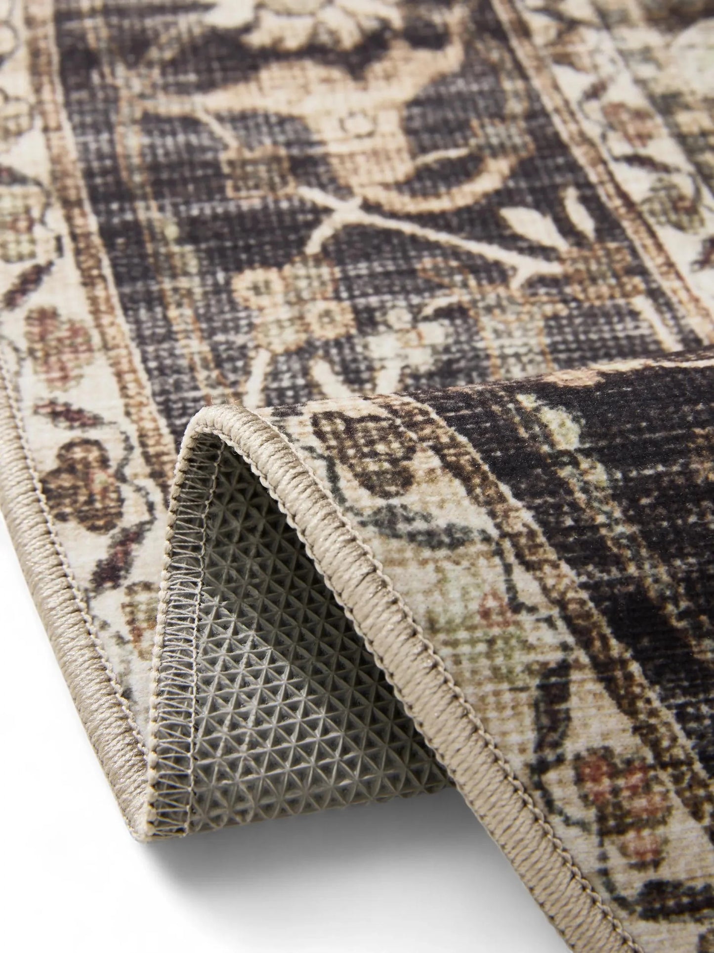 Covor lavabil George Charcoal/Taupe 