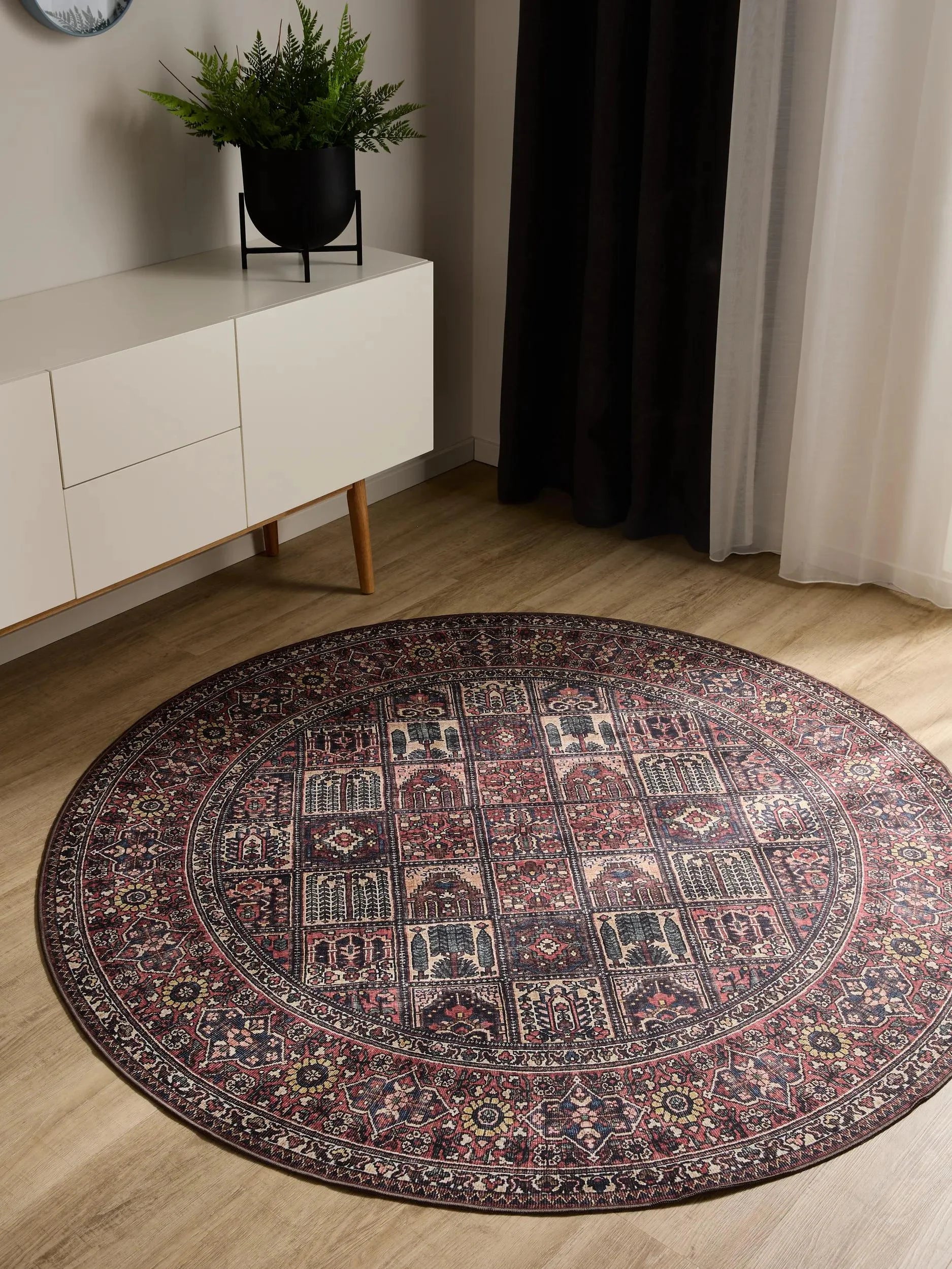 Covor lavabil George Multicolour/Red 