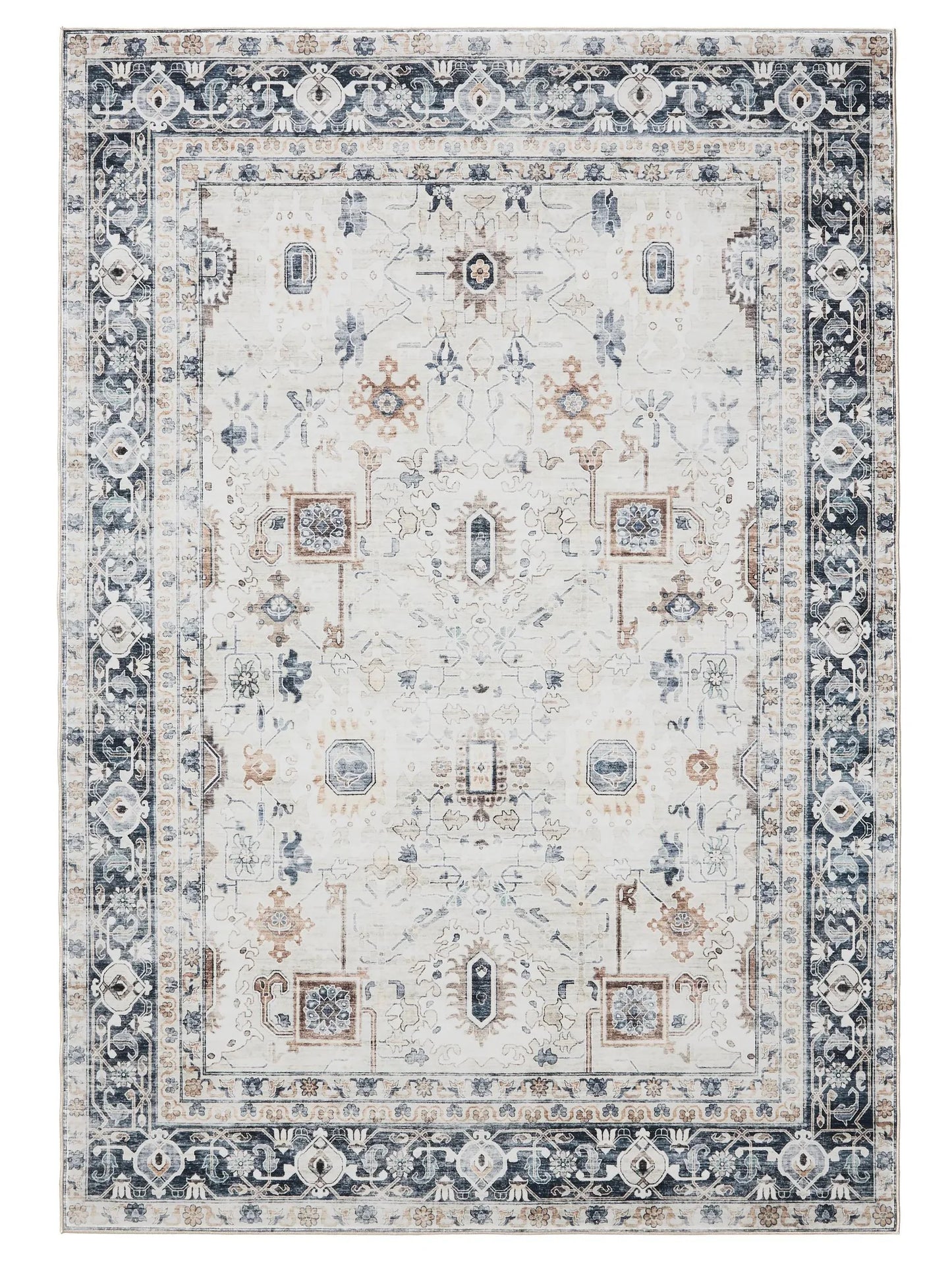 Covor lavabil George Cream/Grey 