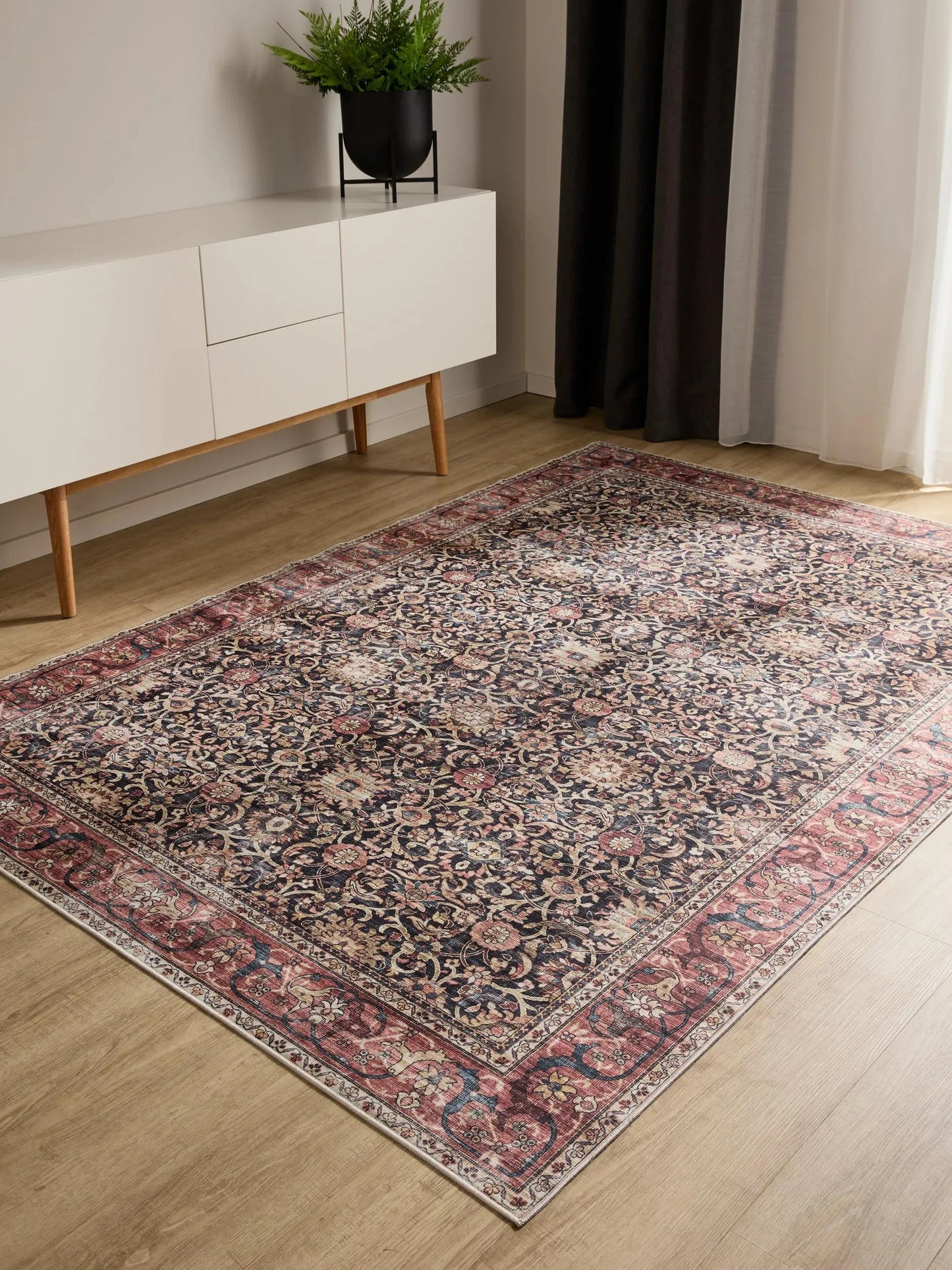 Covor lavabil George Multicolour/Red 