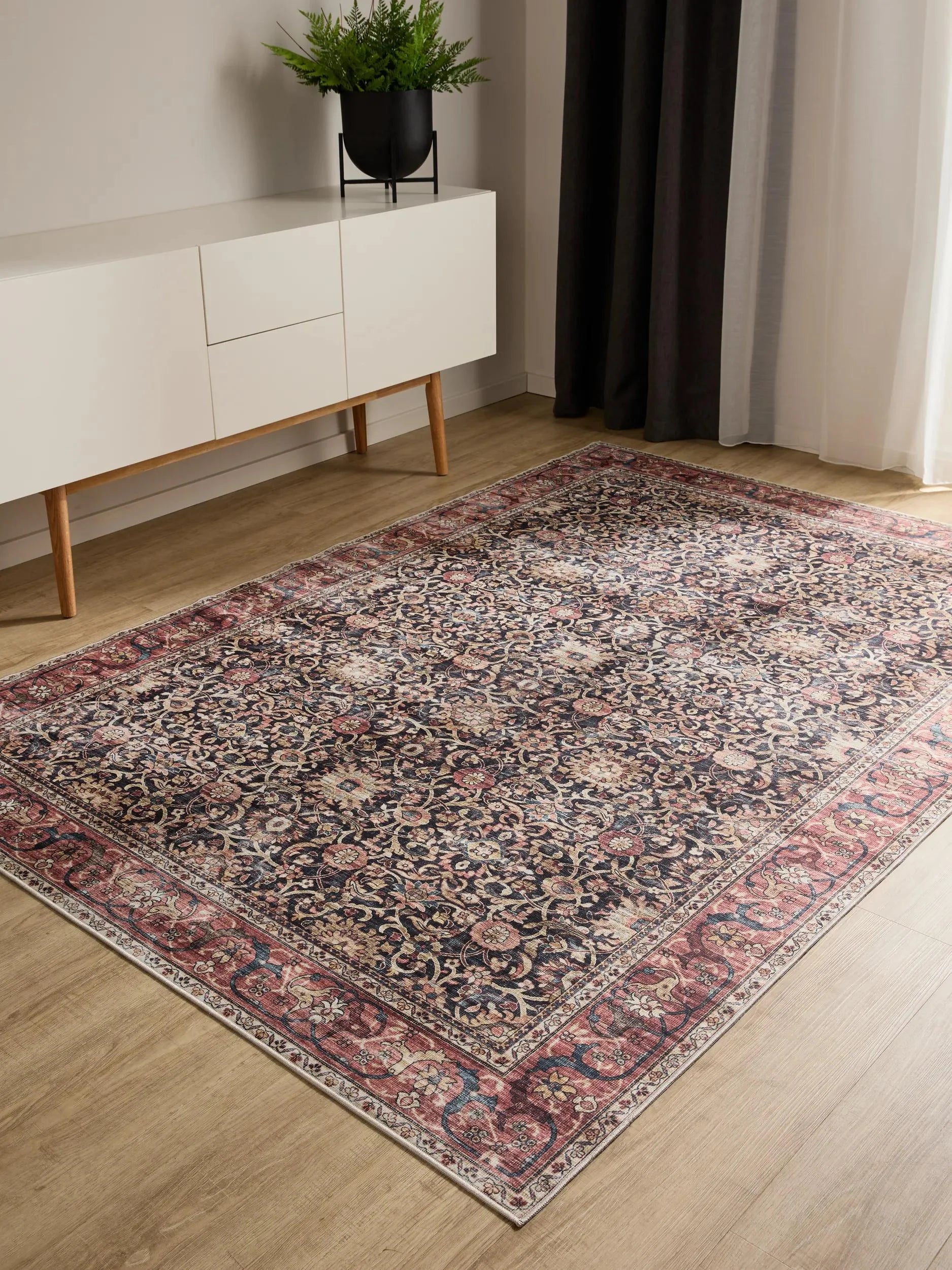 Covor lavabil George Multicolour/Red 