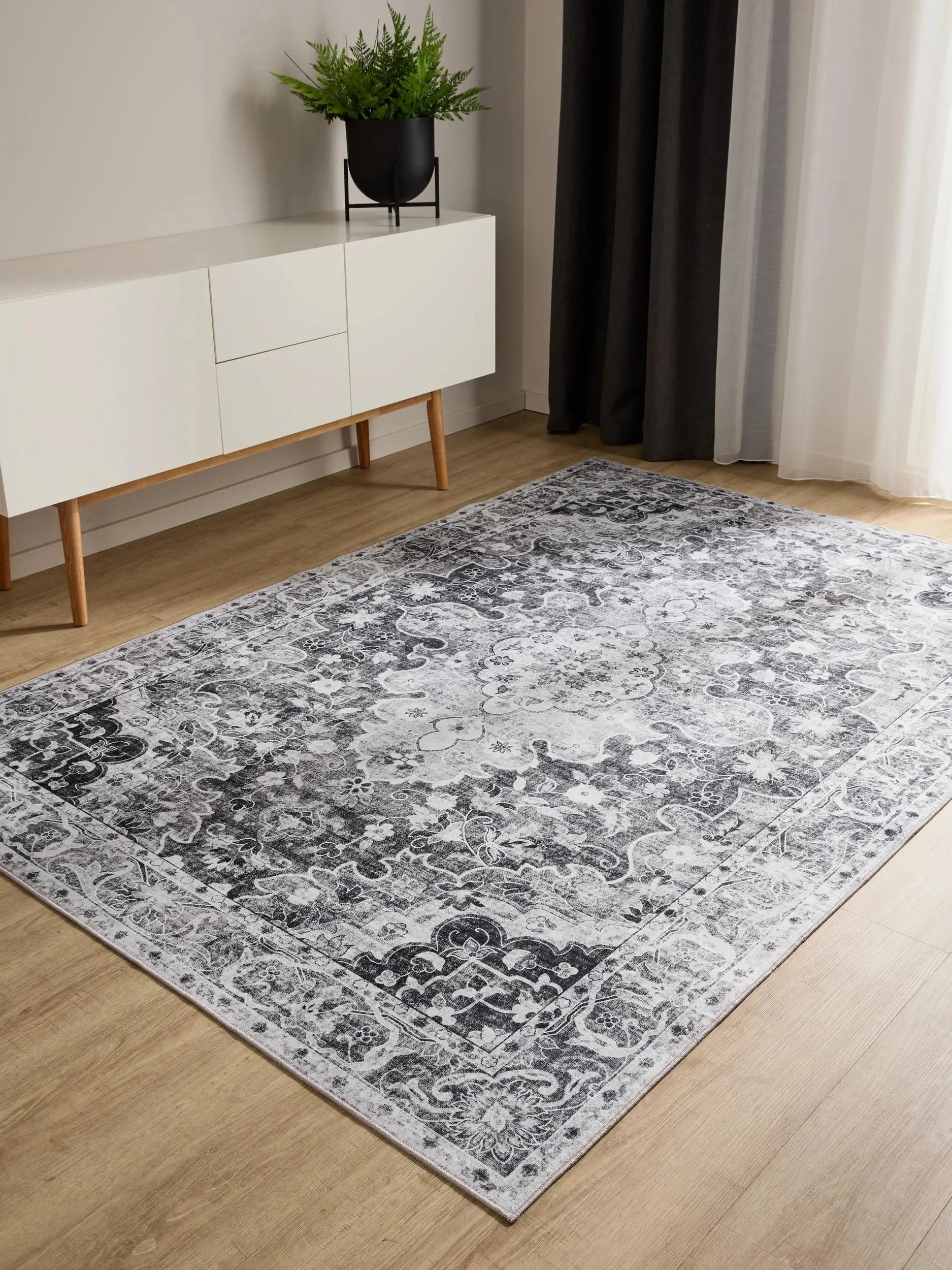 Covor lavabil George Charcoal 