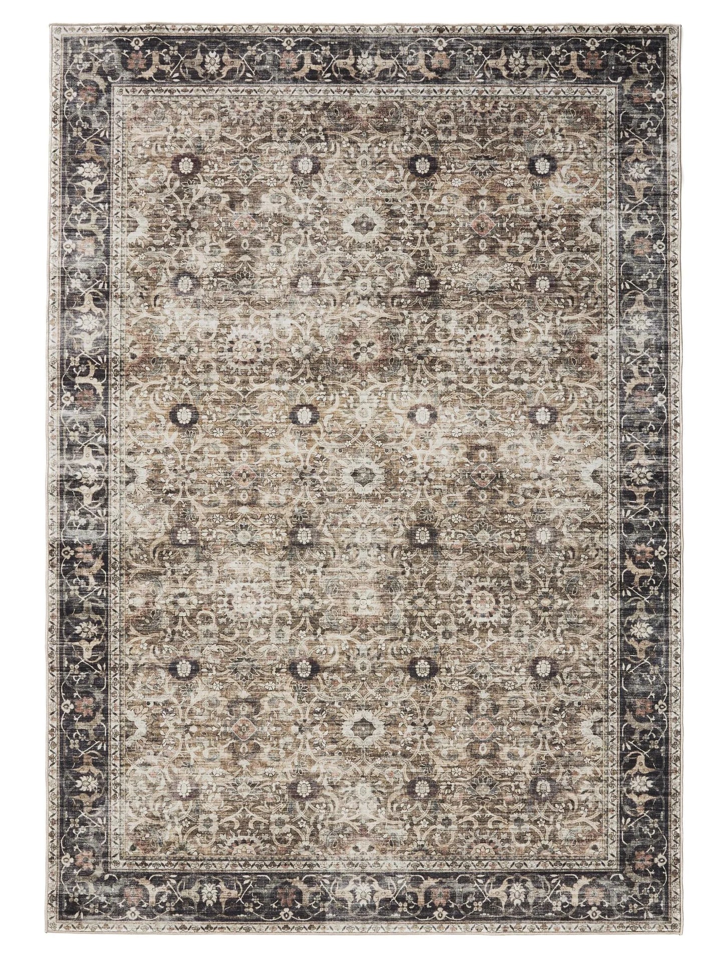 Covor lavabil George Charcoal/Taupe 