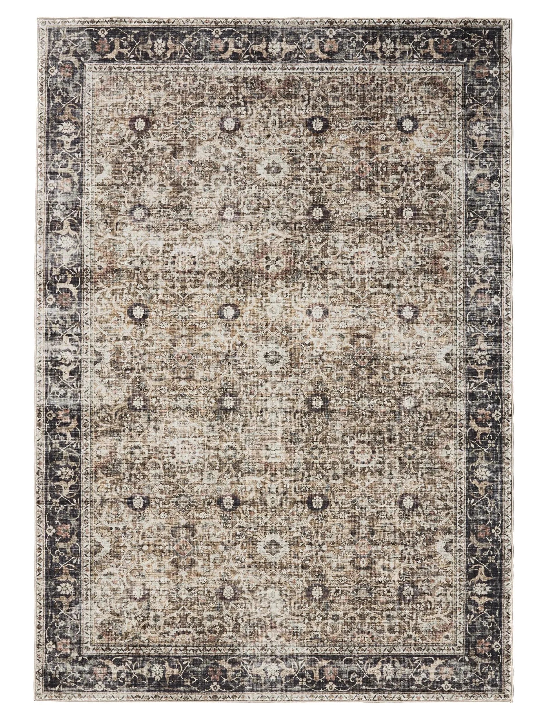 Covor lavabil George Charcoal/Taupe 