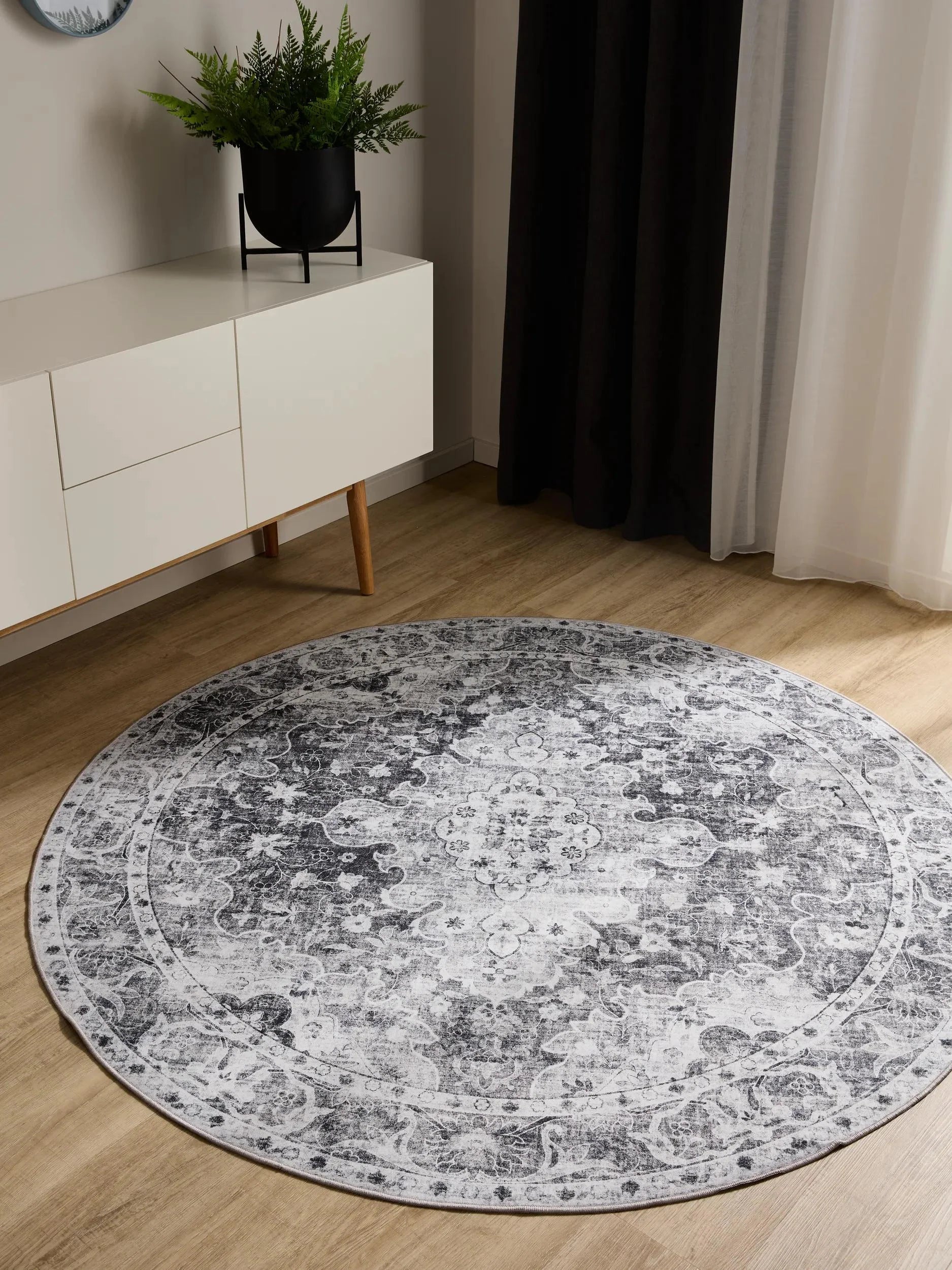 Covor lavabil George Charcoal 