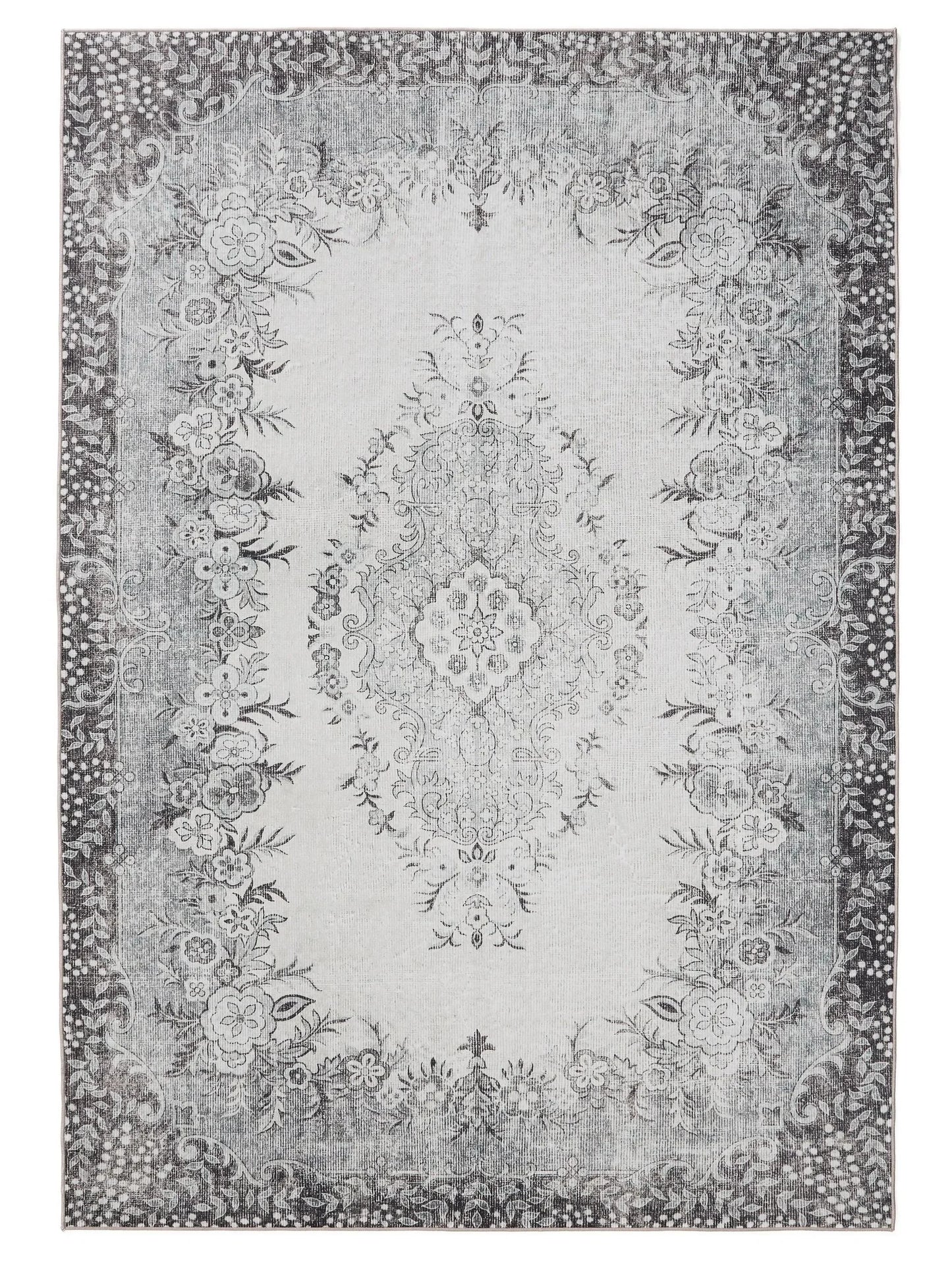 Covor lavabil George Black/Grey 