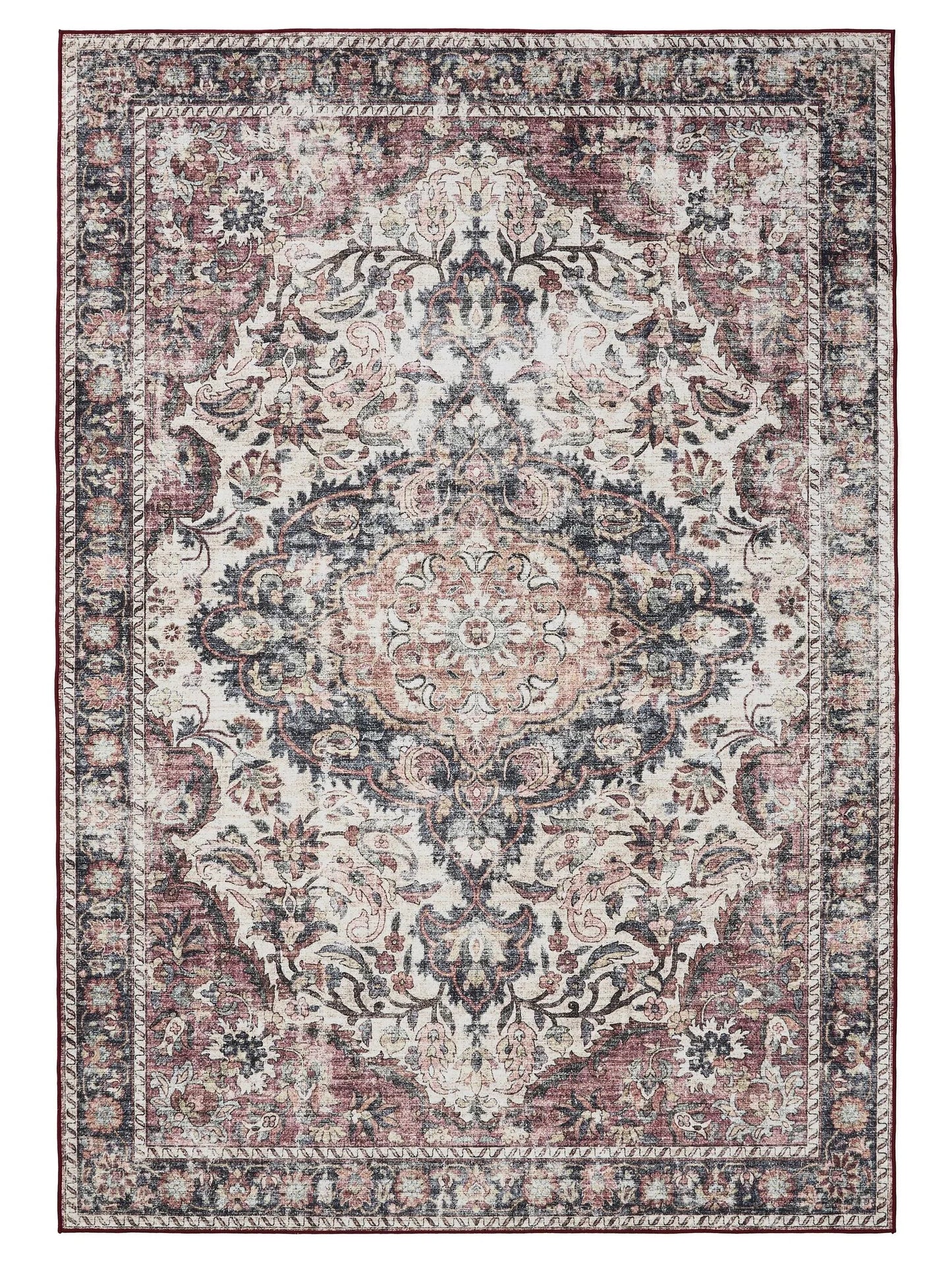 Covor lavabil George Multicolour/Red 