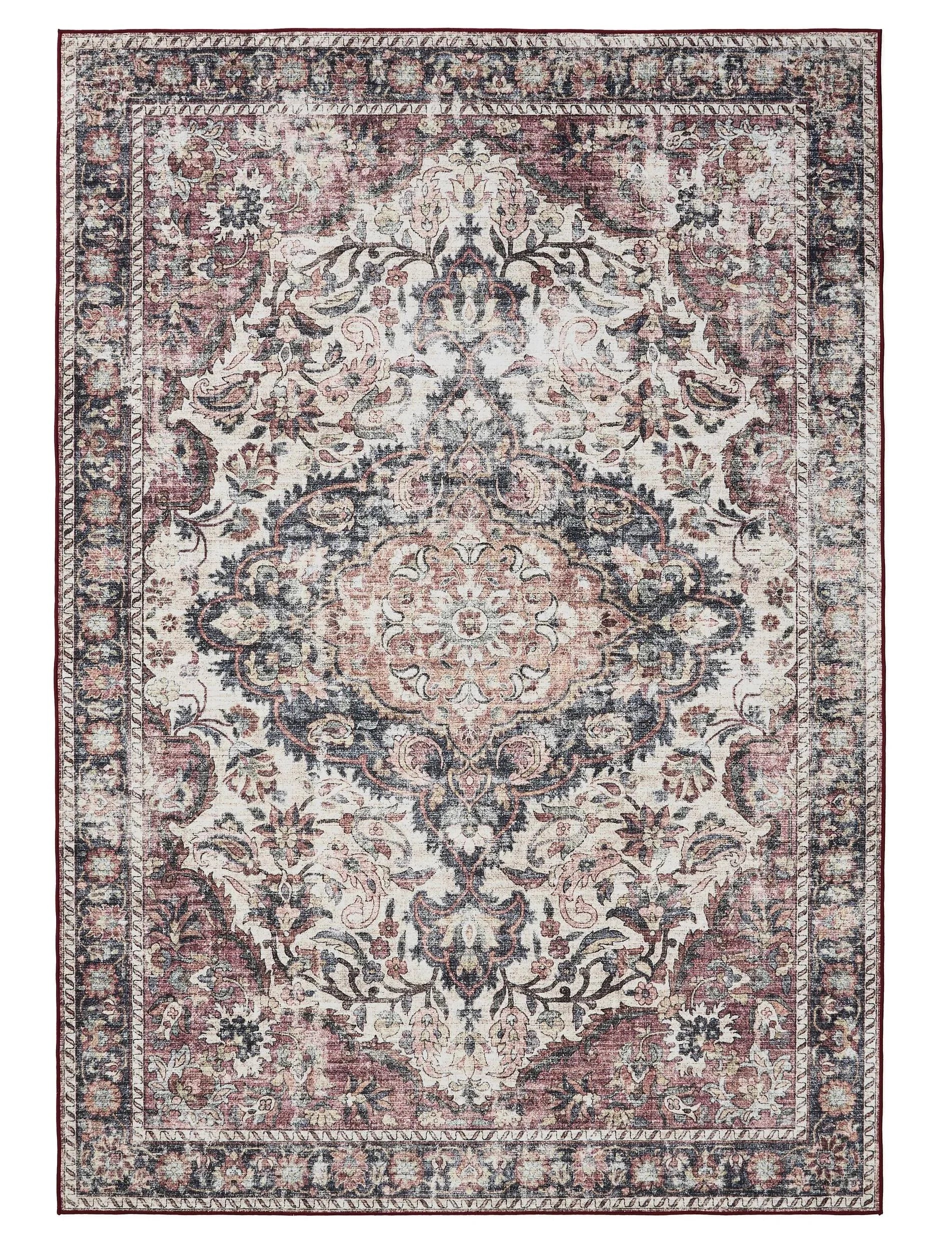 Covor lavabil George Multicolour/Red 