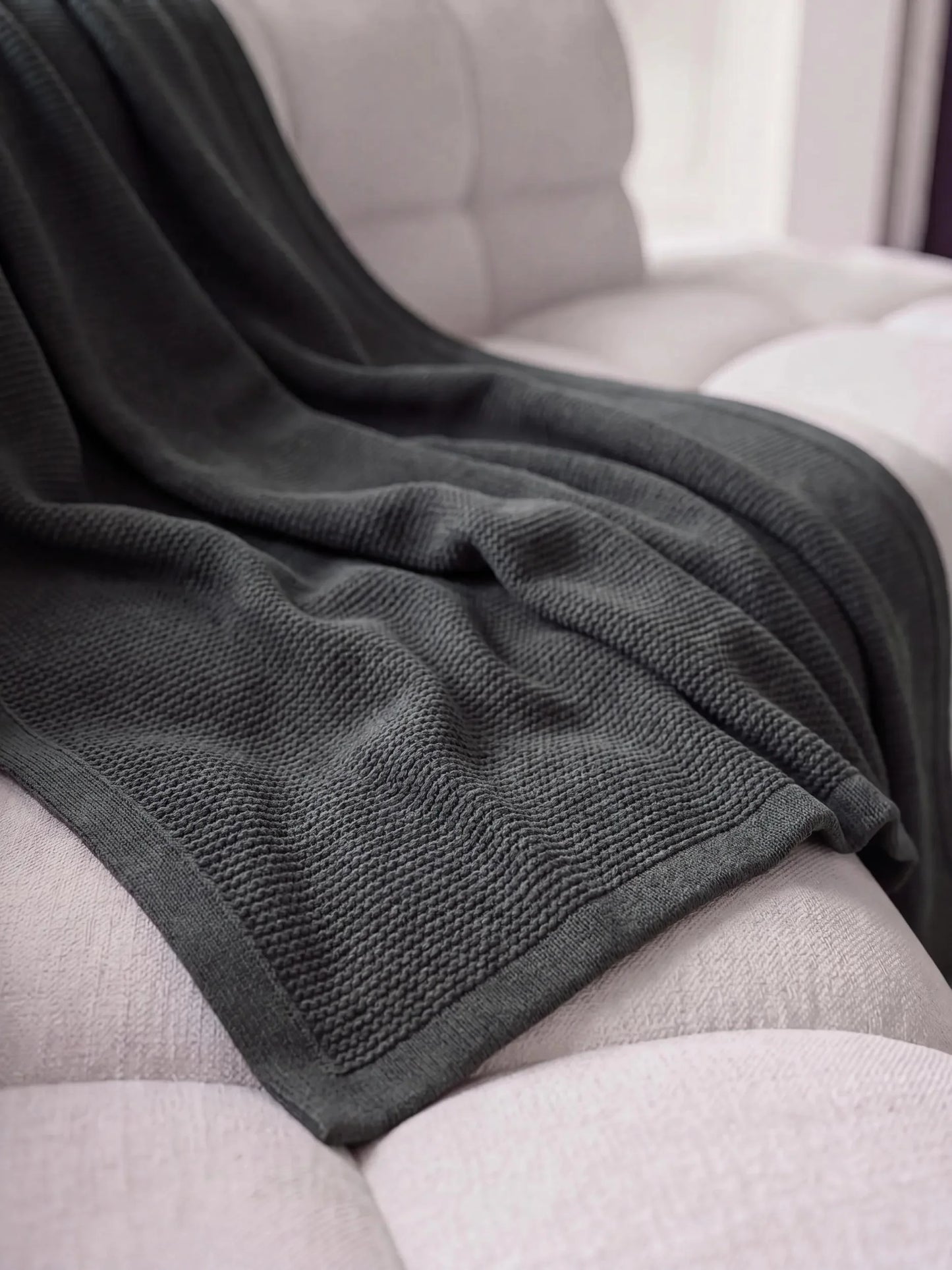 Cotton Pătură Helma Dark Grey