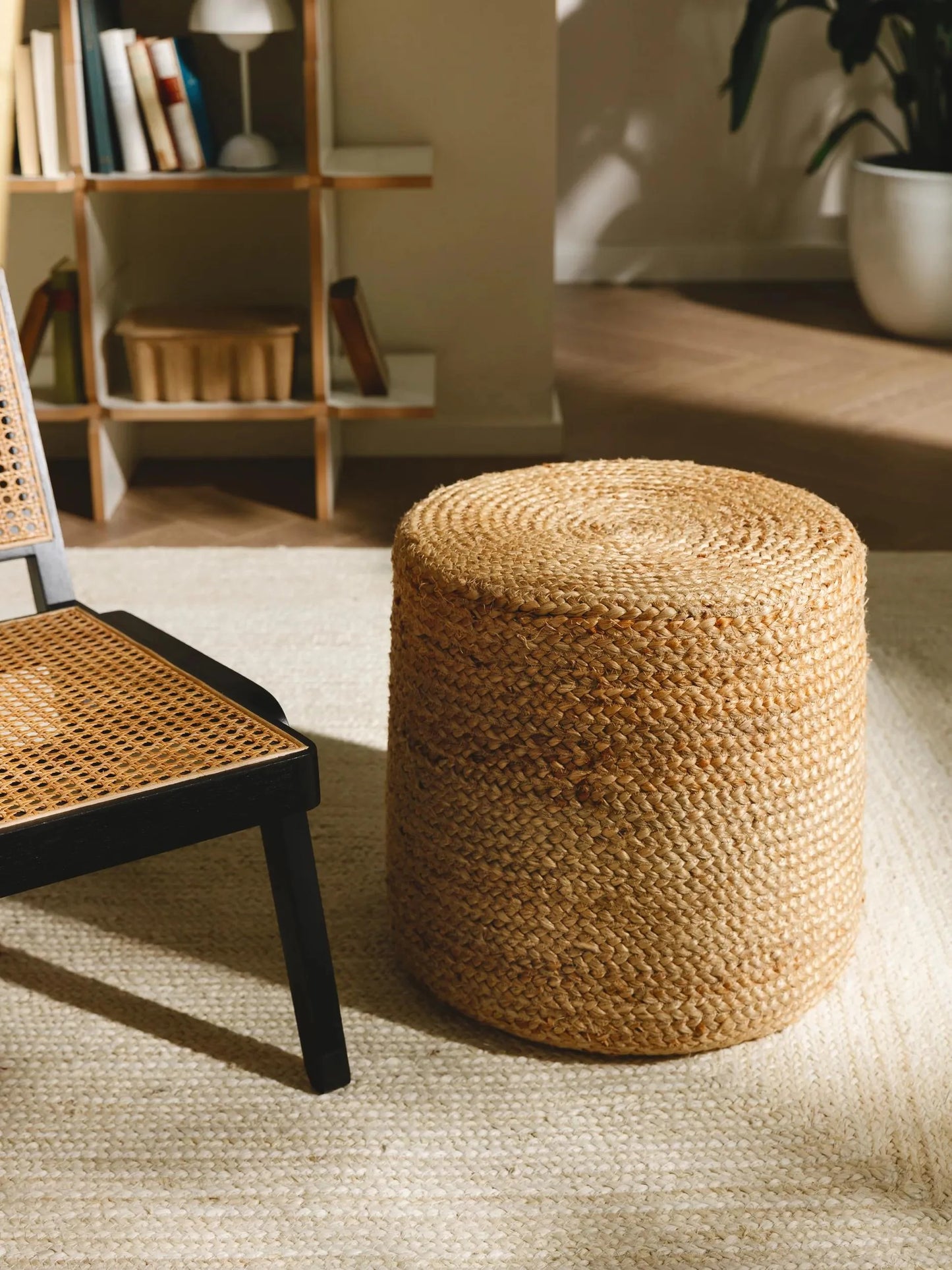 Handmade Jute Pouf/taburet Jutta Light Brown 