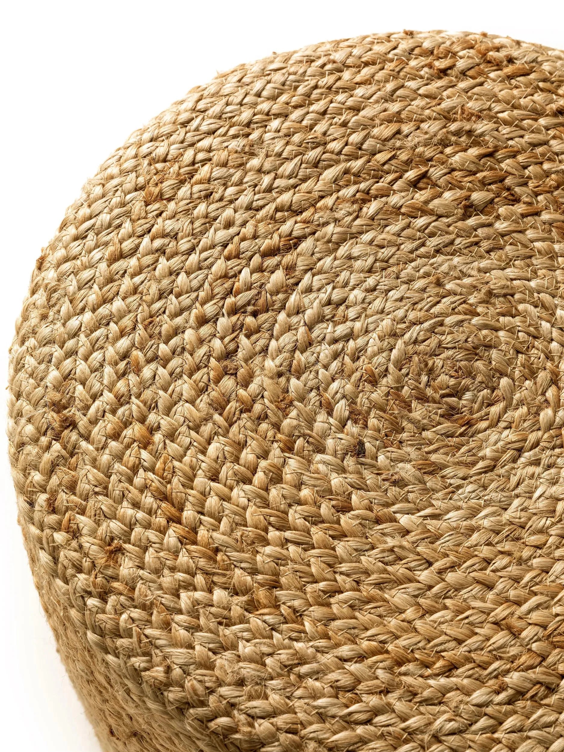 Handmade Jute Pouf/taburet Jutta Light Brown 