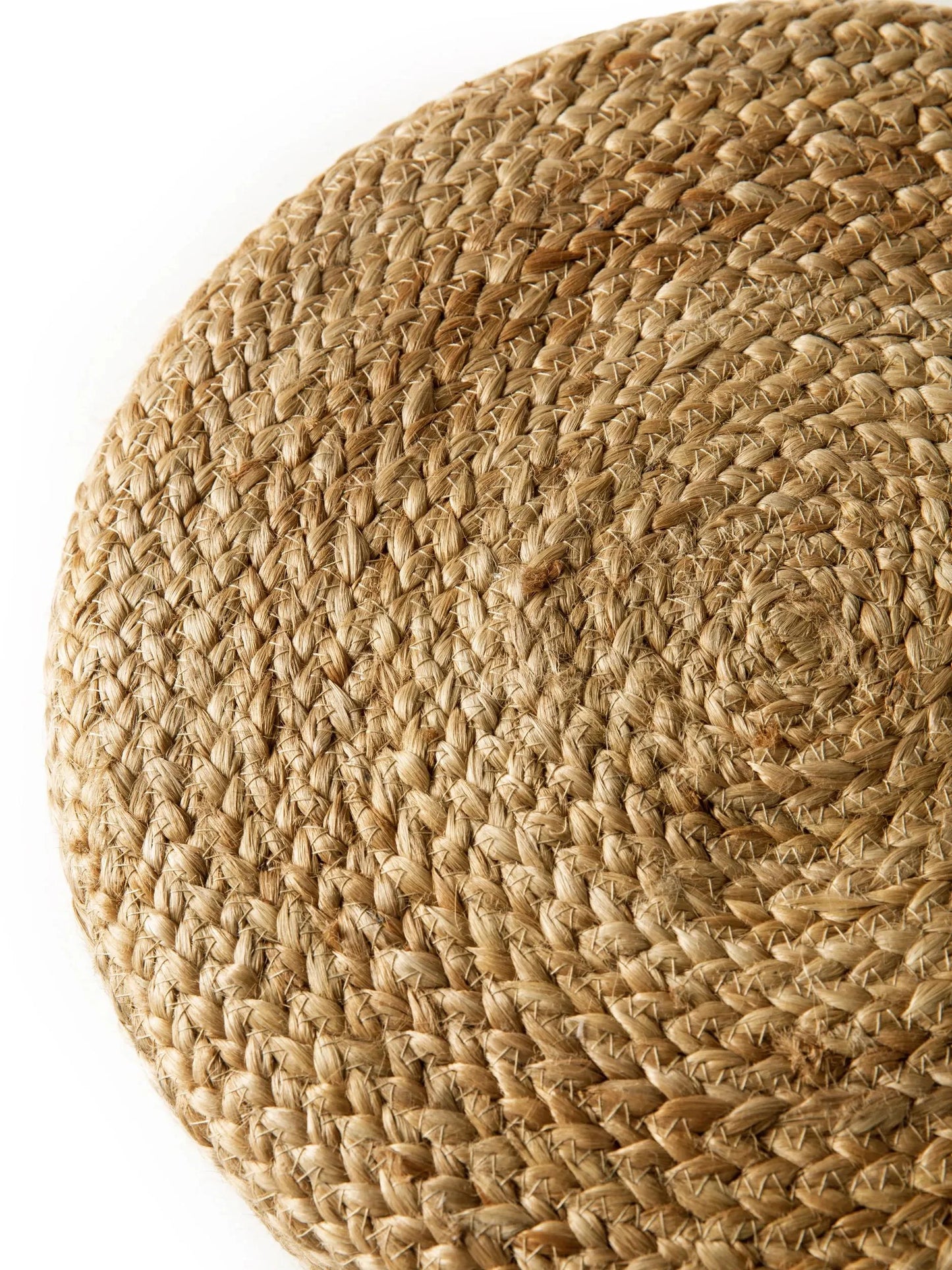 Handmade Jute Pouf/taburet Jutta Light Brown/Black