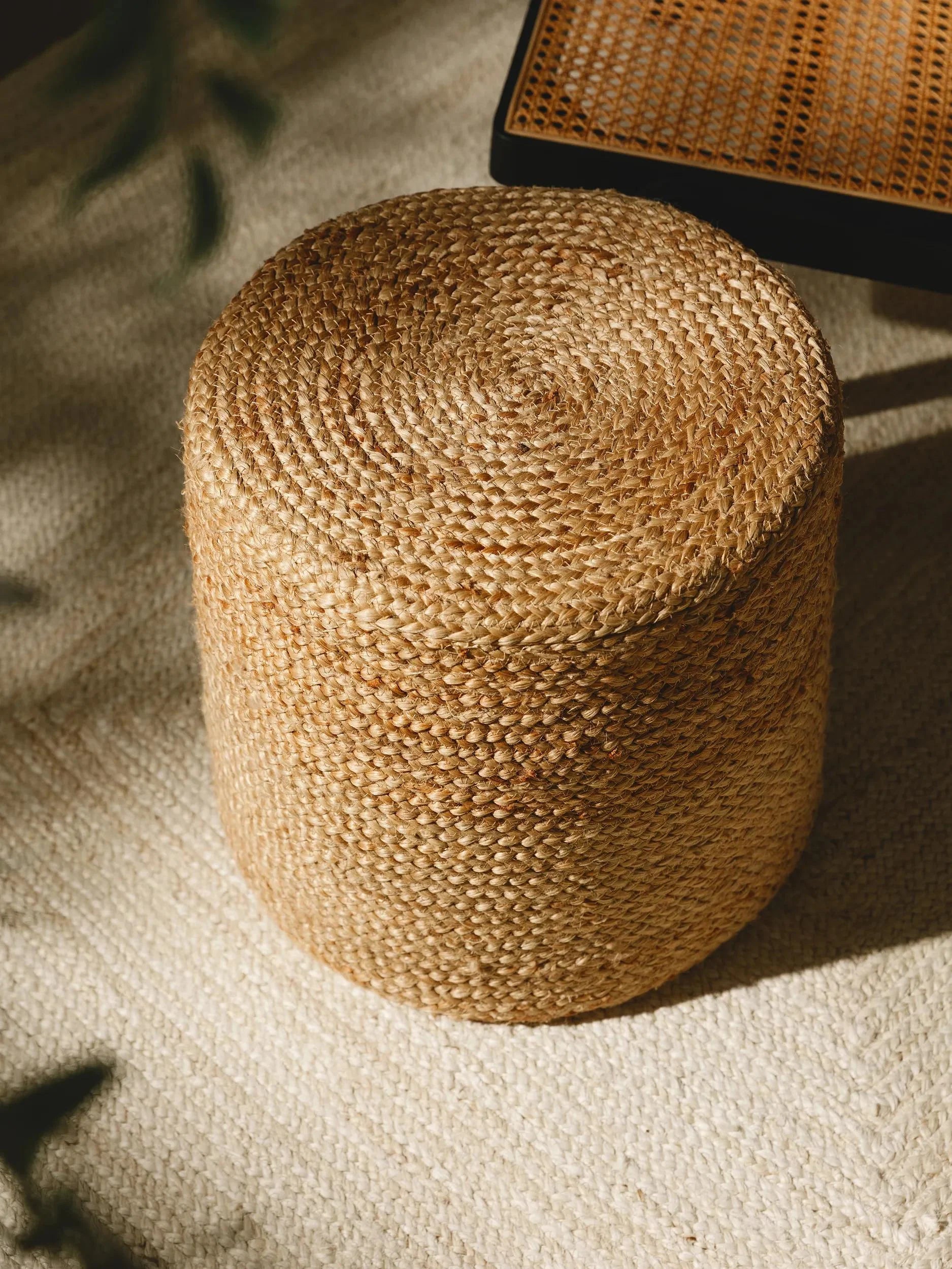 Handmade Jute Pouf/taburet Jutta Light Brown