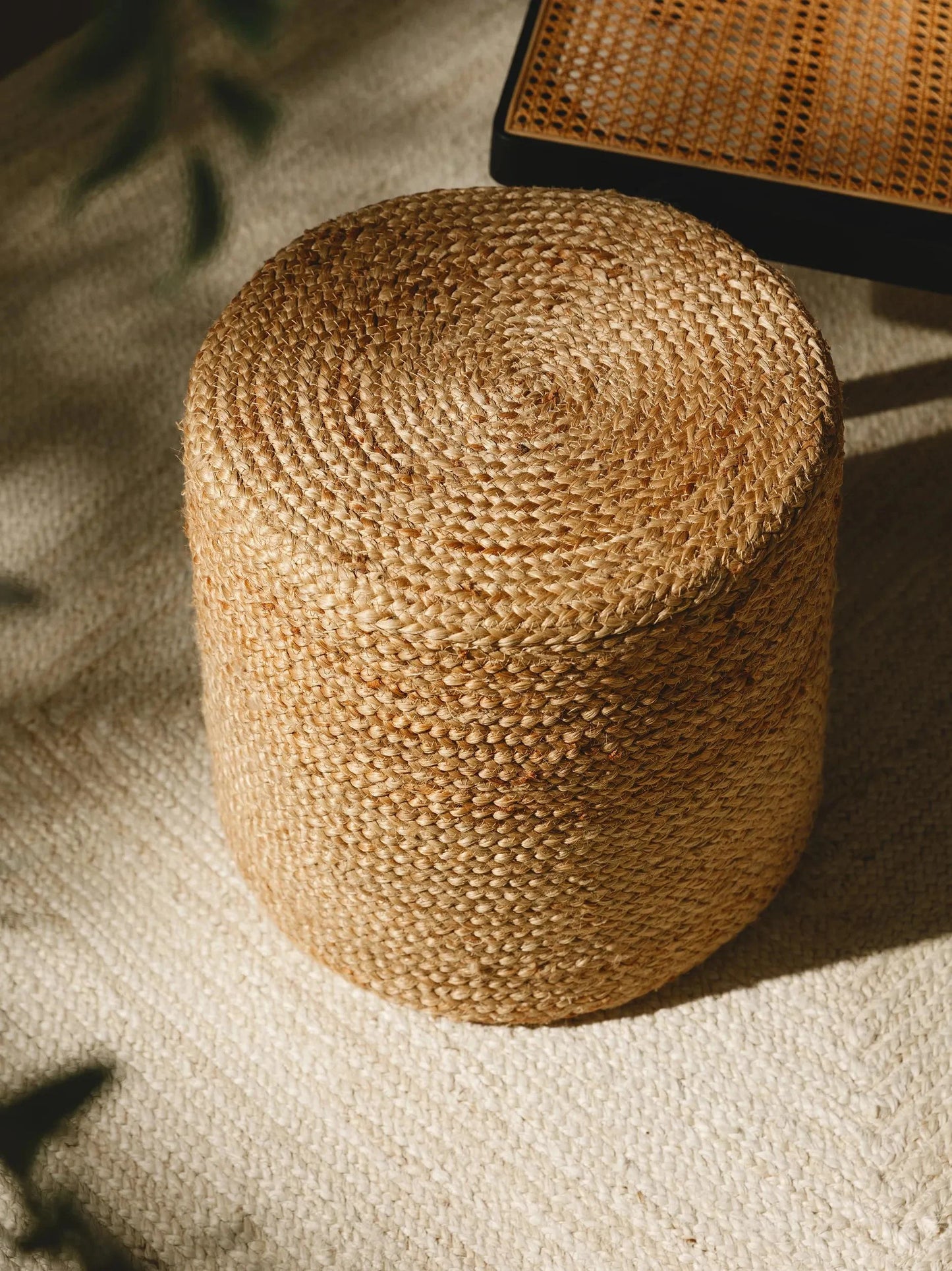 Handmade Jute Pouf/taburet Jutta Light Brown