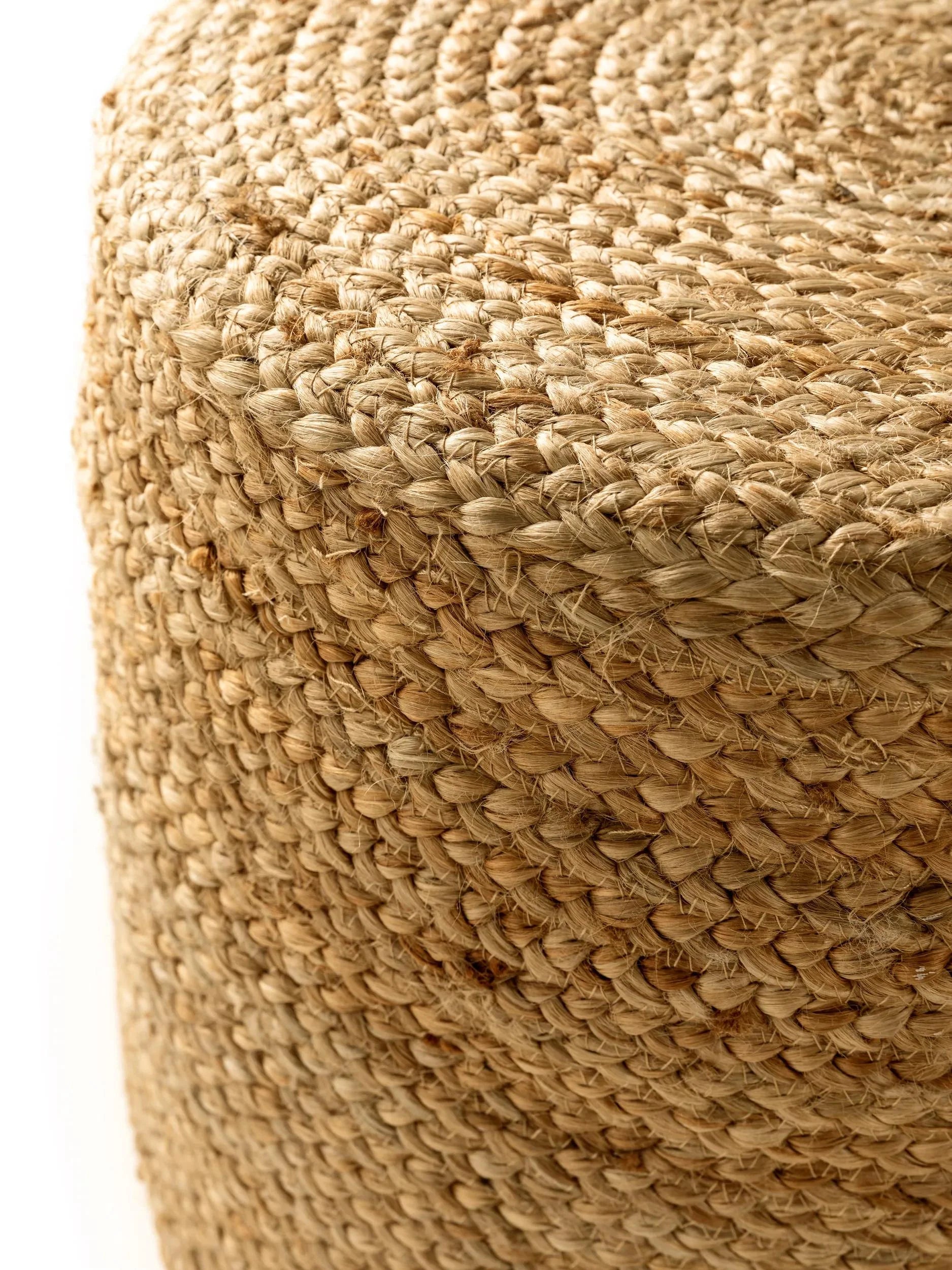 Handmade Jute Pouf/taburet Jutta Light Brown