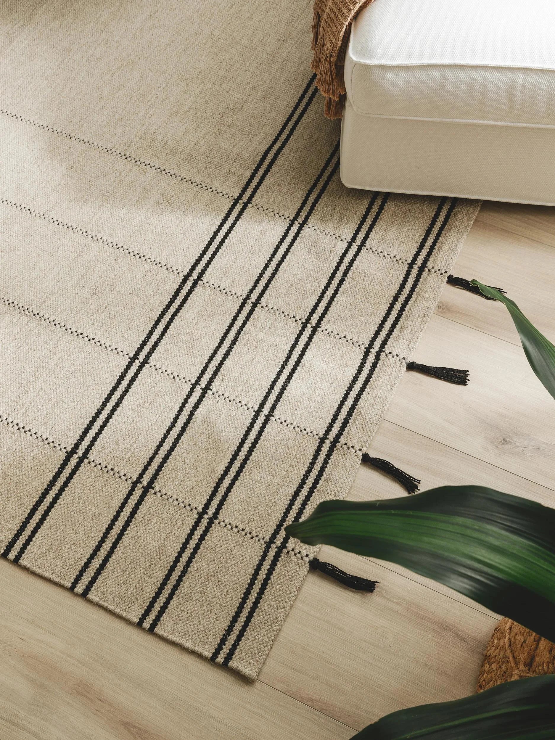Covor de lână Kambiz Beige/Black