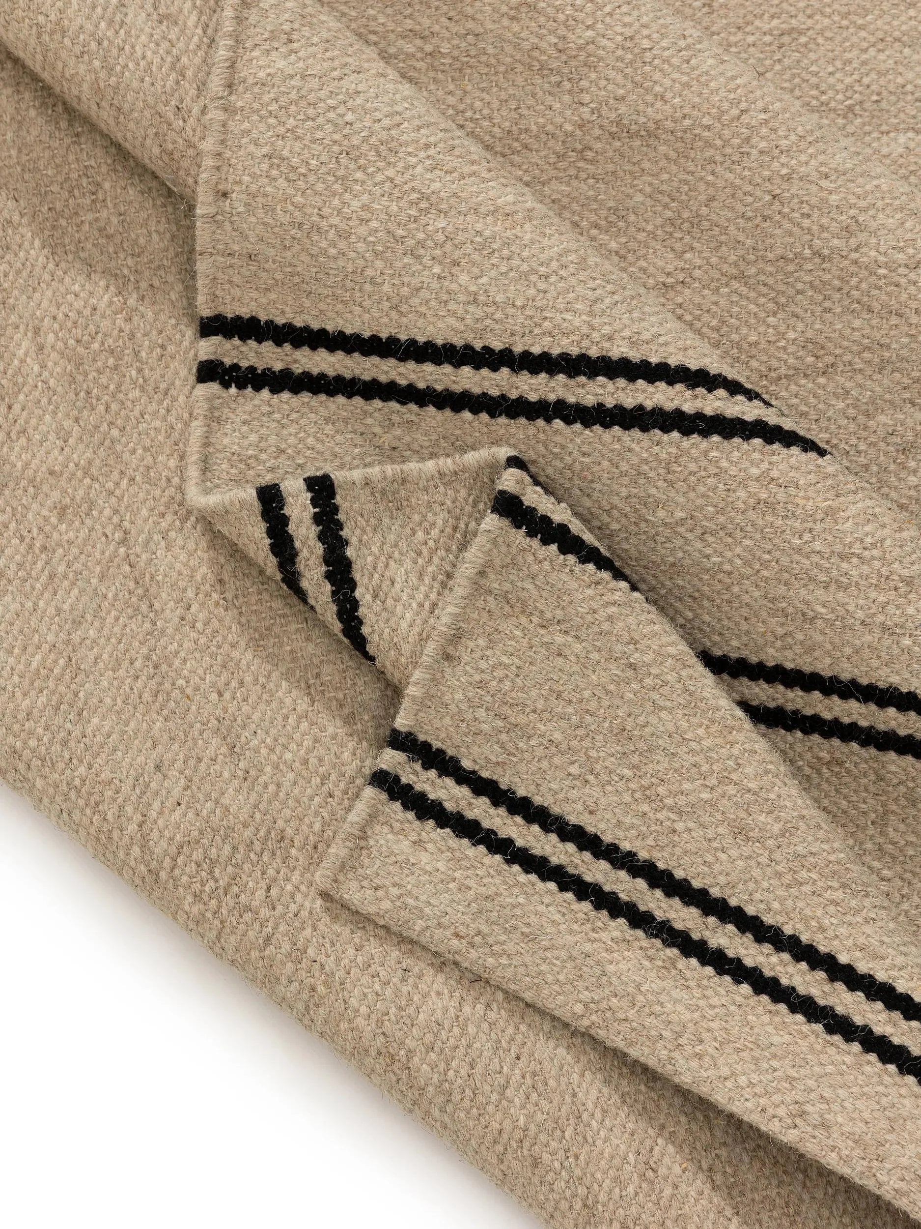 Covor de lână Kambiz Beige/Black