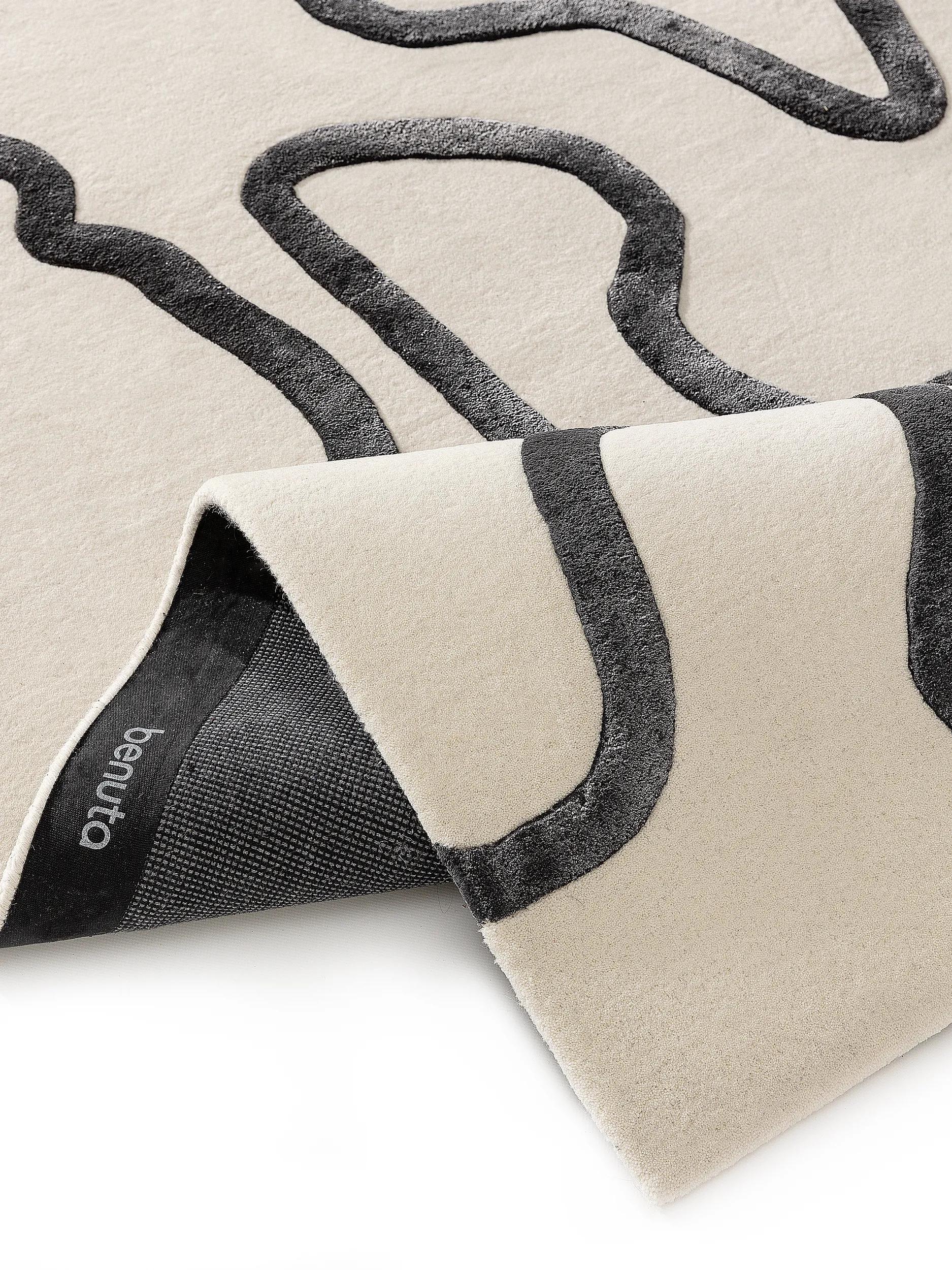 Covor Keith Black/White