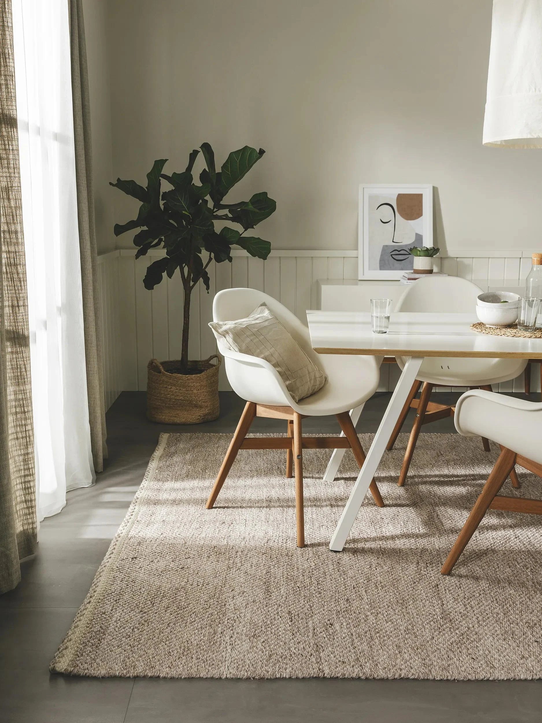 Covor Made From Recycled Material Kiah Cream/Taupe