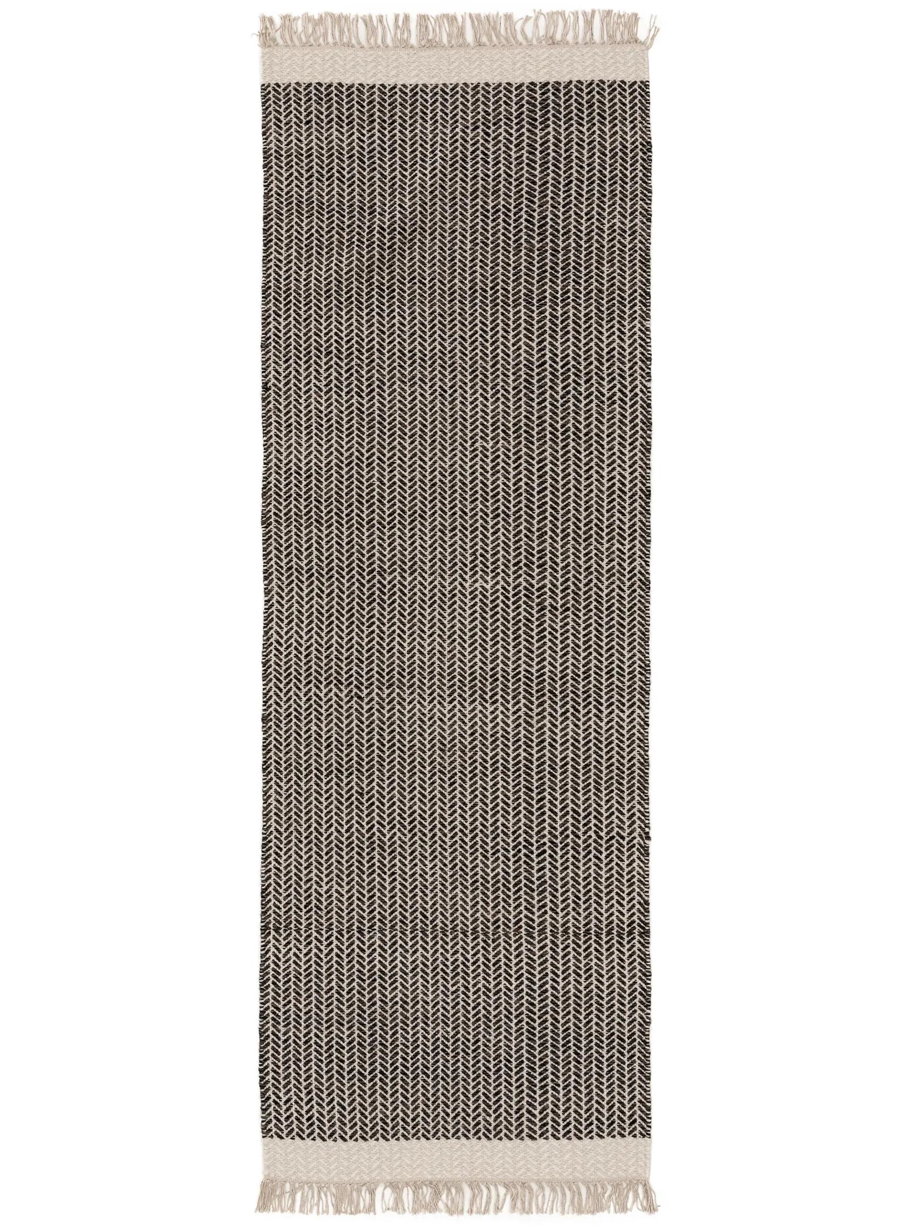 Traversă din lână Kim Black/White 