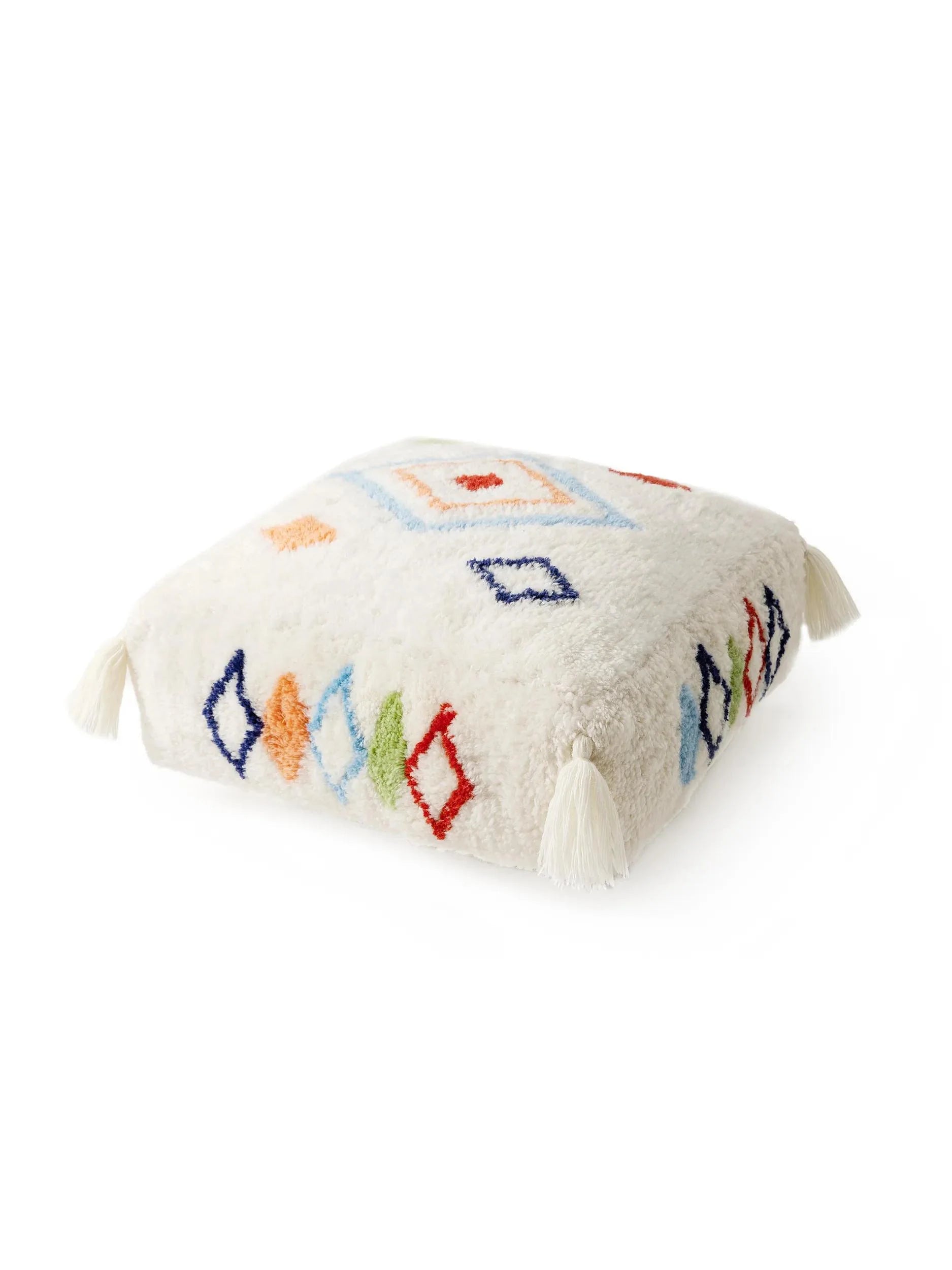 Handmade Wool Pouf/taburet Malika Multicolour