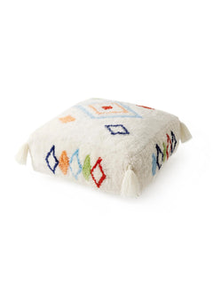 Handmade Wool Pouf/taburet Malika Multicolour